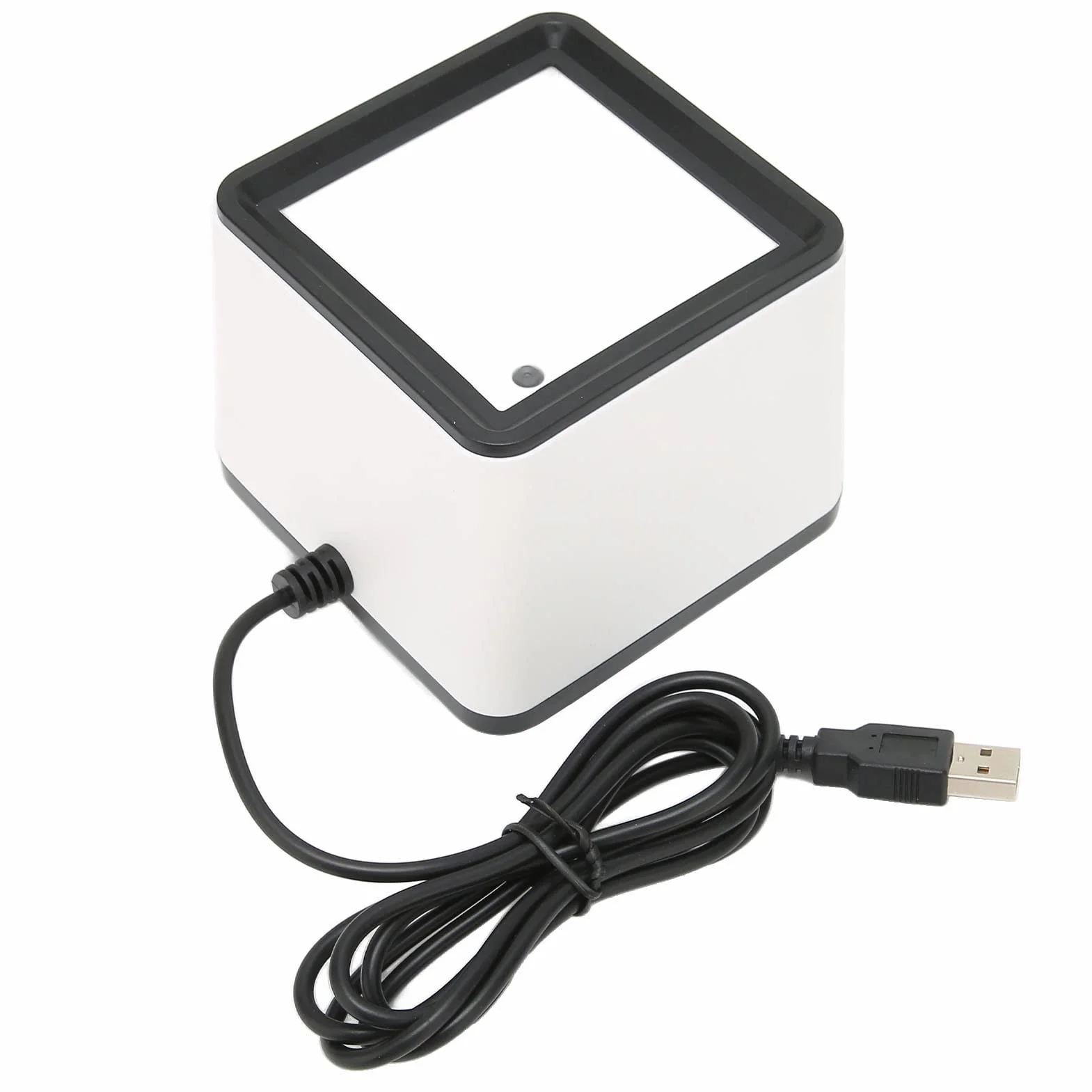 Goshyda Scanner di Codici a Barre QR 2D 1D, Scanner per Lettore di Codici a Barre Automatico Desktop Cablato USB, Scanner di Codici a Barre per Pagamento Mobile Desktop a Mani Libere per