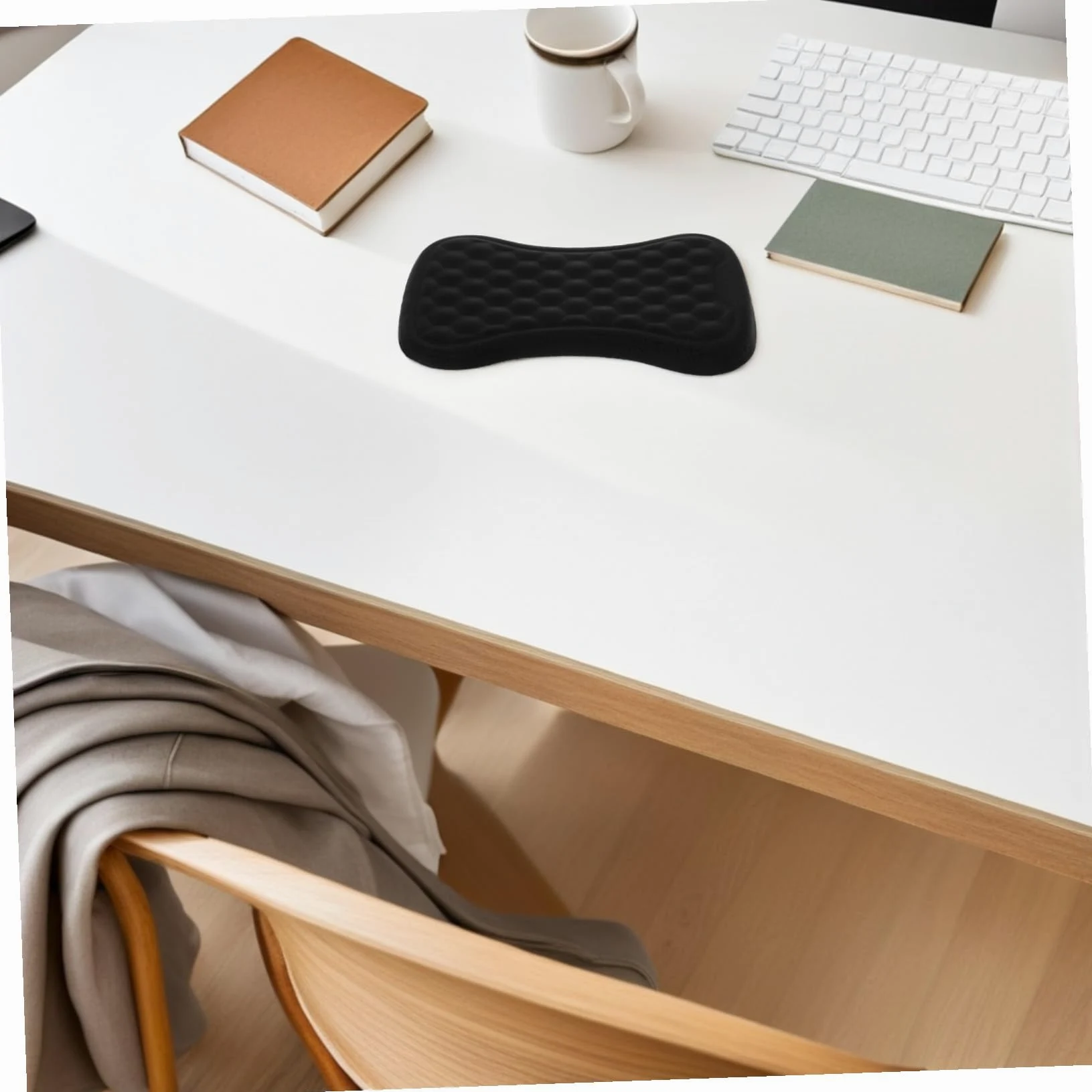 2 Pezzi Tappetino Da Polso Per Mouse Da Gioco Da Tastiera Poggiapolsi Ergonomico Black