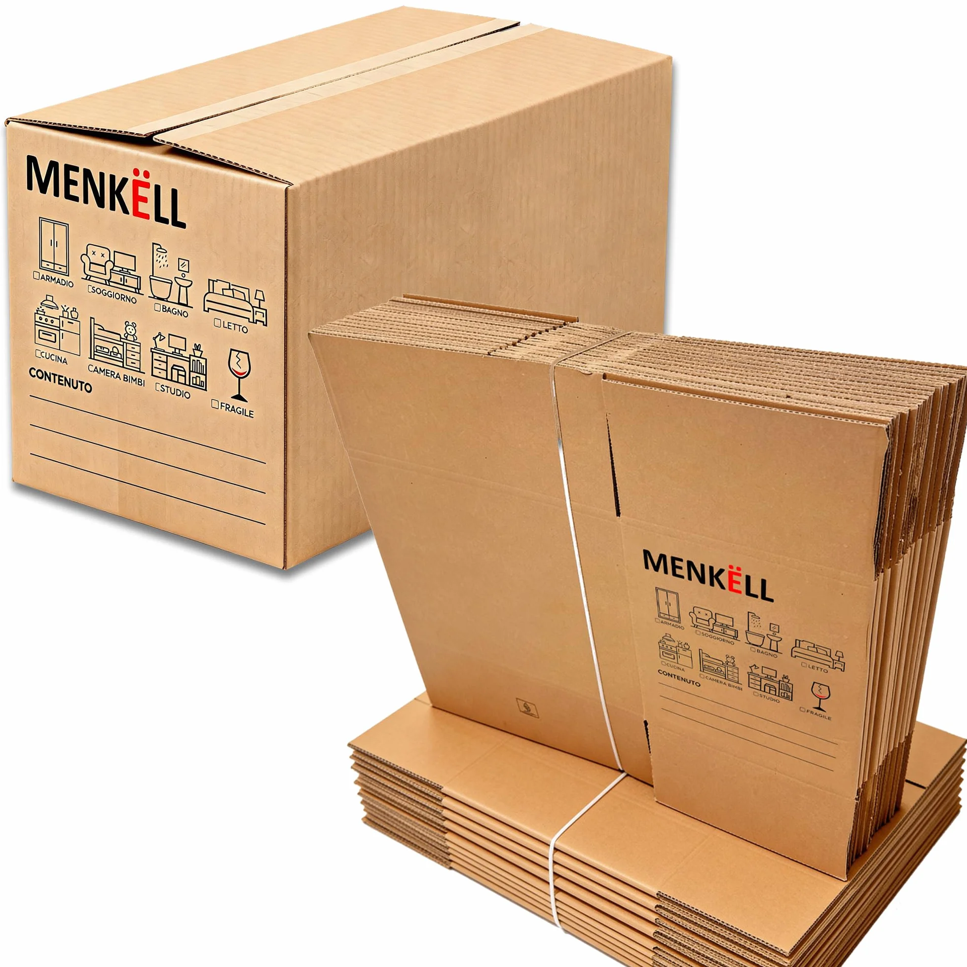 Scatoloni per Trasloco 60x40x40 cm 15 Pezzi Cartone Doppia Onda per Oggetti Fragili Spedizioni Imballaggi Trasporti 20kg