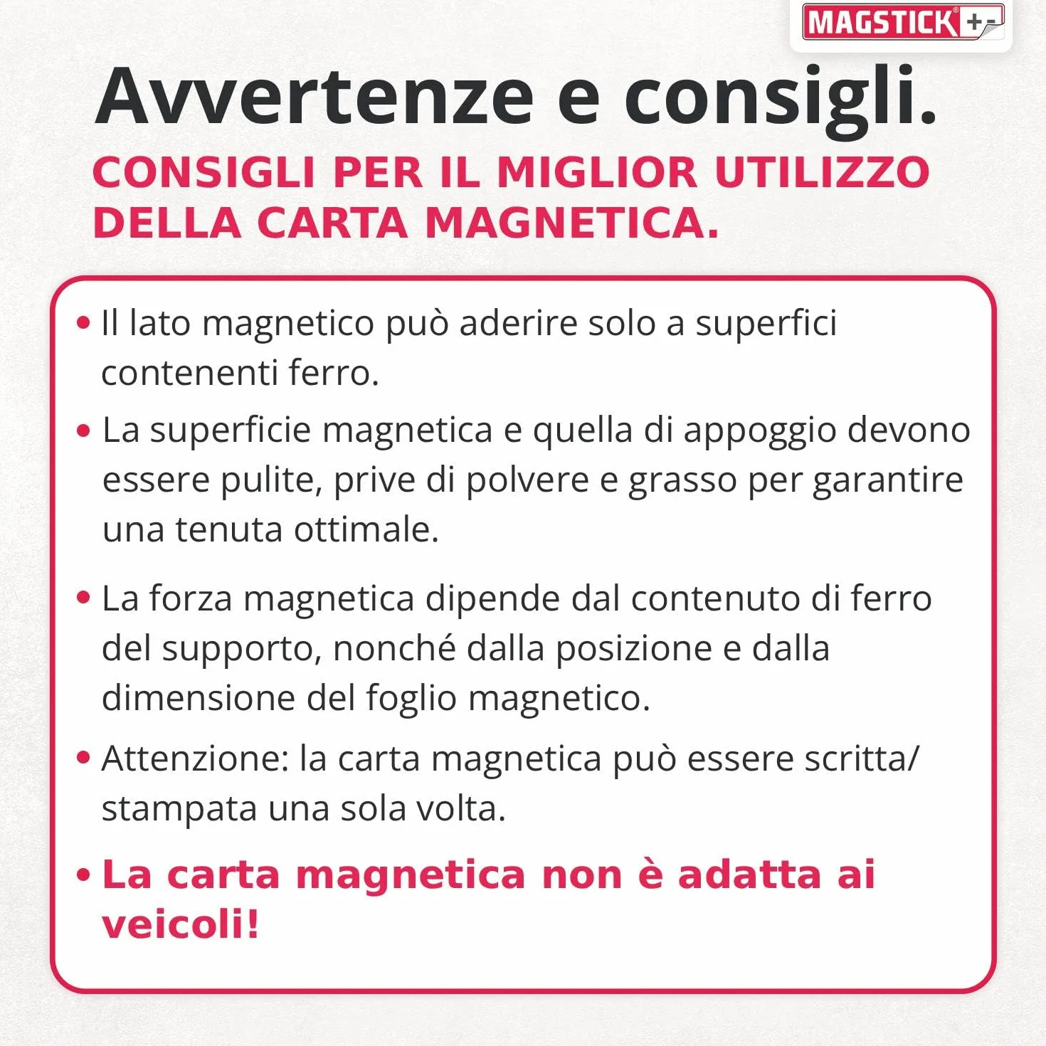 Set 10 carte magnetiche bianco DIN A4 retro magnetico stampabile getto d'inchiostro mag220