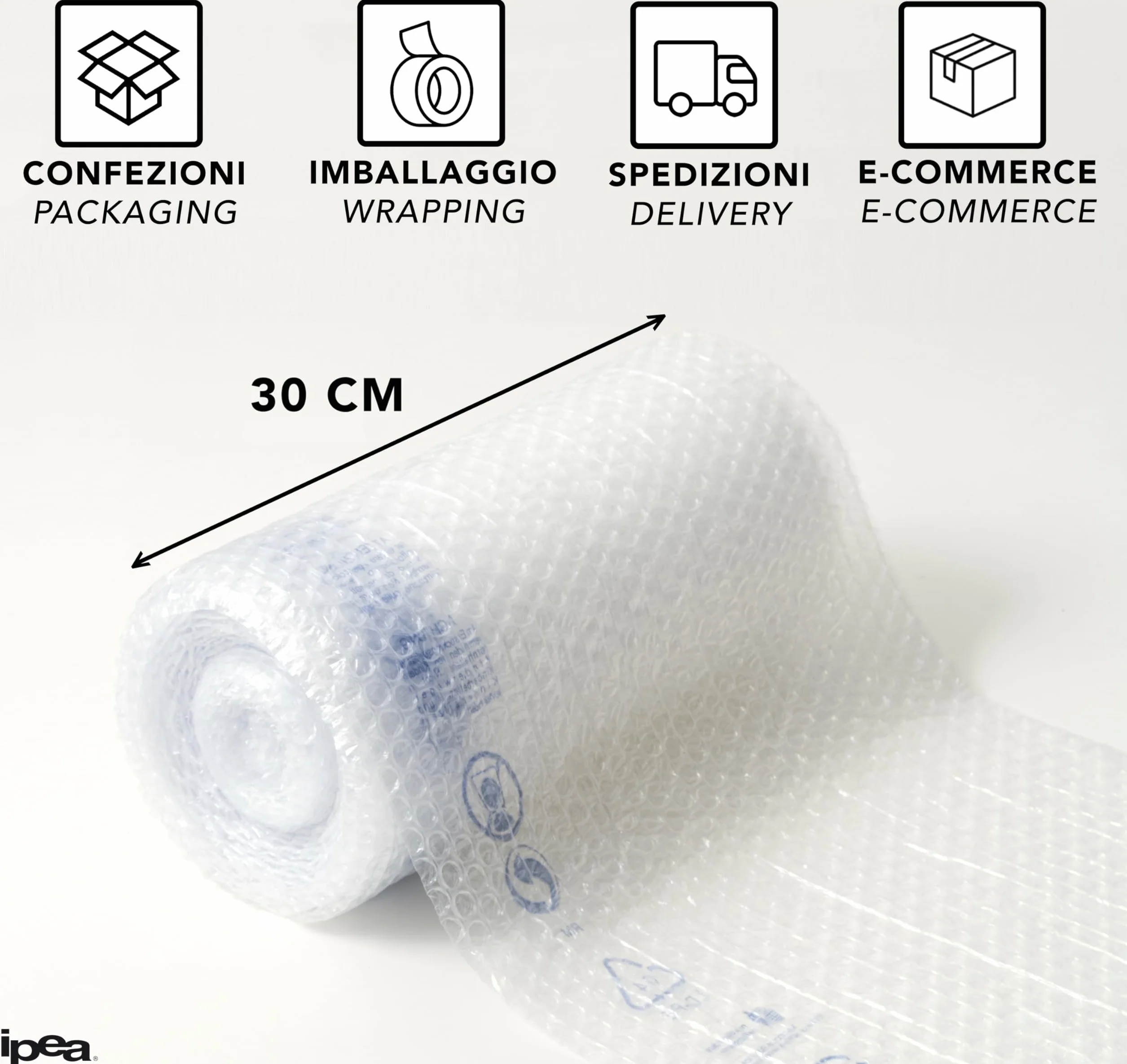 IPEA Pluriball 10 m x 30 cm Rotolo Antistrappo Antiurto Imballaggio