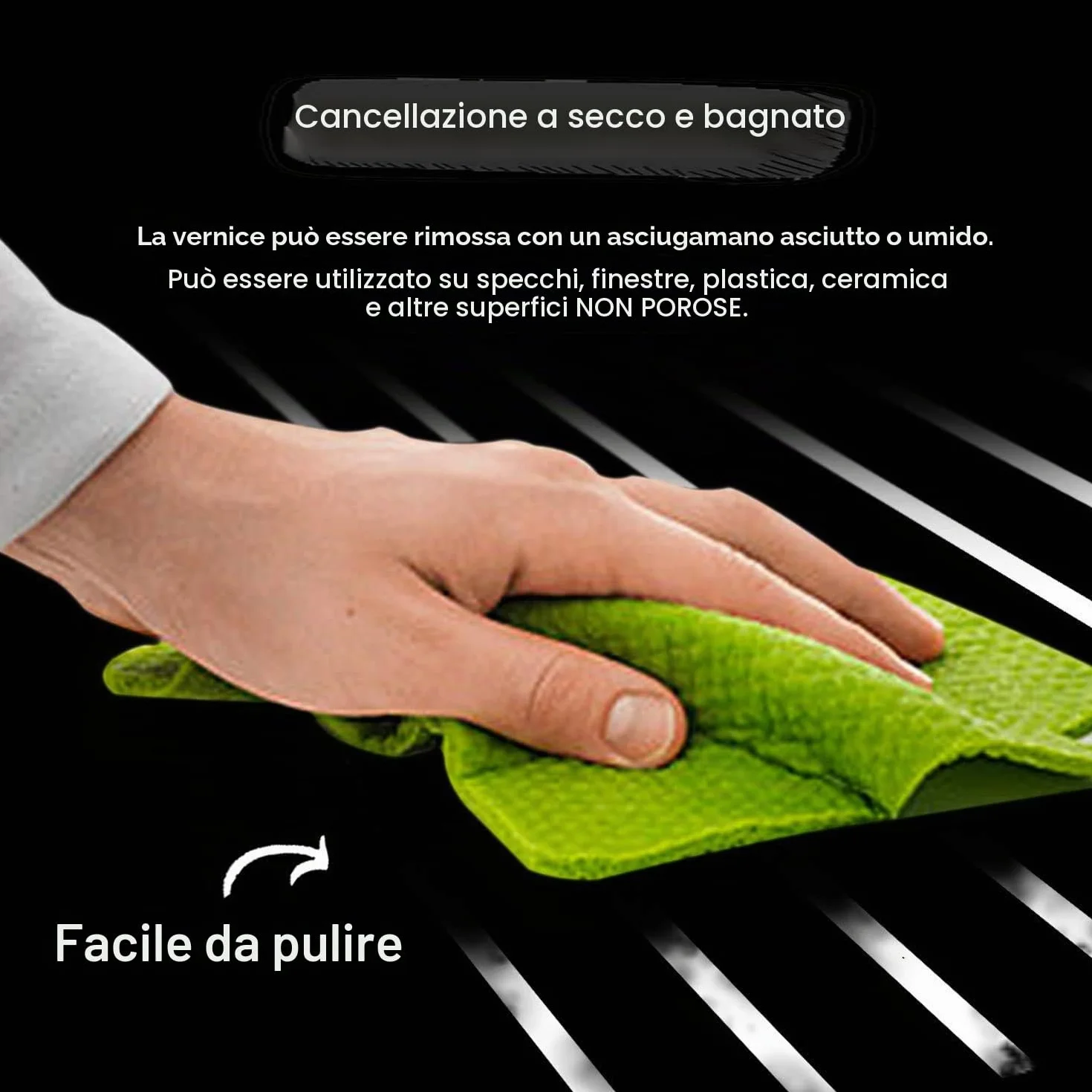 Pennarelli a gesso 3 mm + feltro liquido bianco 6 mm + 16 etichette, punta reversibile fine o smussato, cancellazione con panno
