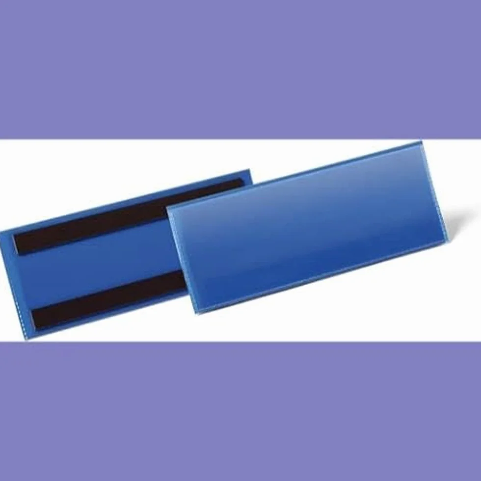 Durable 175707 Tasche con Bande Magnetiche, 1/2 A5 Orizzontale, Confezione da 50 Pezzi, Blu