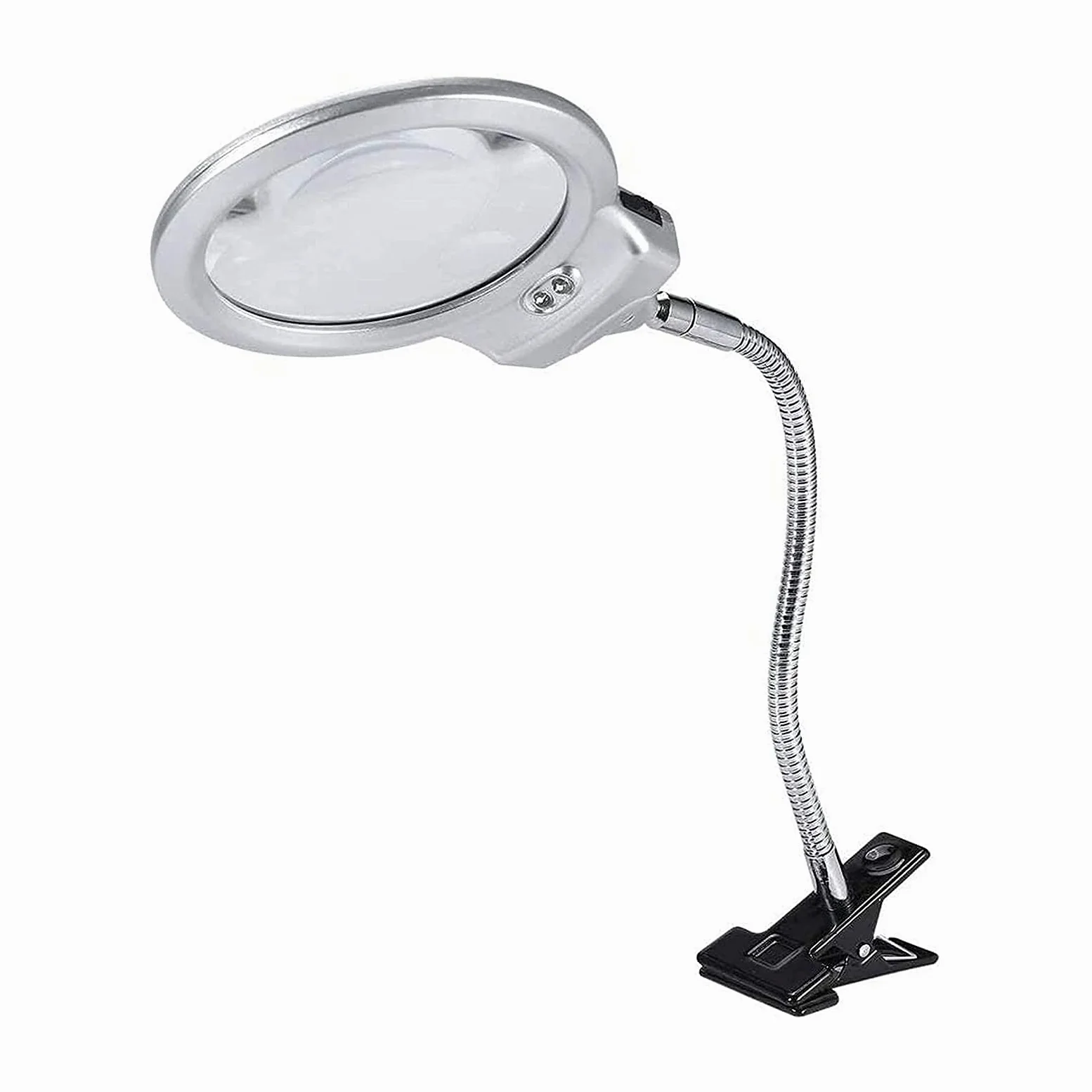 Lente d'Ingrandimento 2,5X 5X con Lente Grande, Lampada da scrivania con Lente d'Ingrandimento illuminata a LED con Collo in Tubo Metallico, Lente d'Ingrandimento Adatta alla Belle