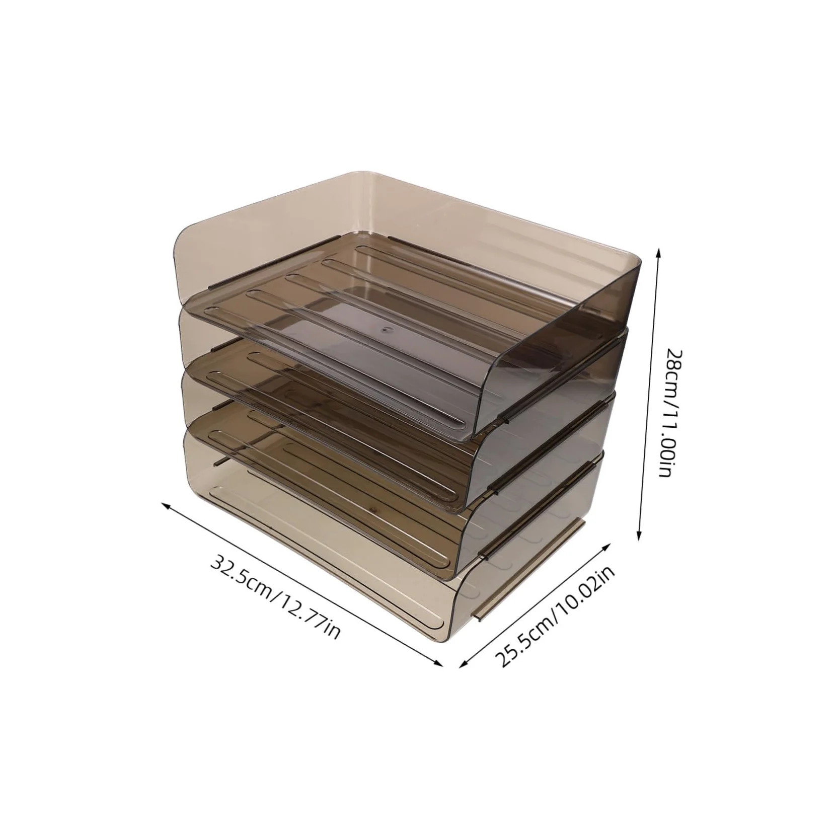 Organizzatore di File da Scrivania A4 Acrilico Marrone | Decorazioni Scuola, Multi Layer Stackable Design per Studio Environments e Office, Desk File Organizer