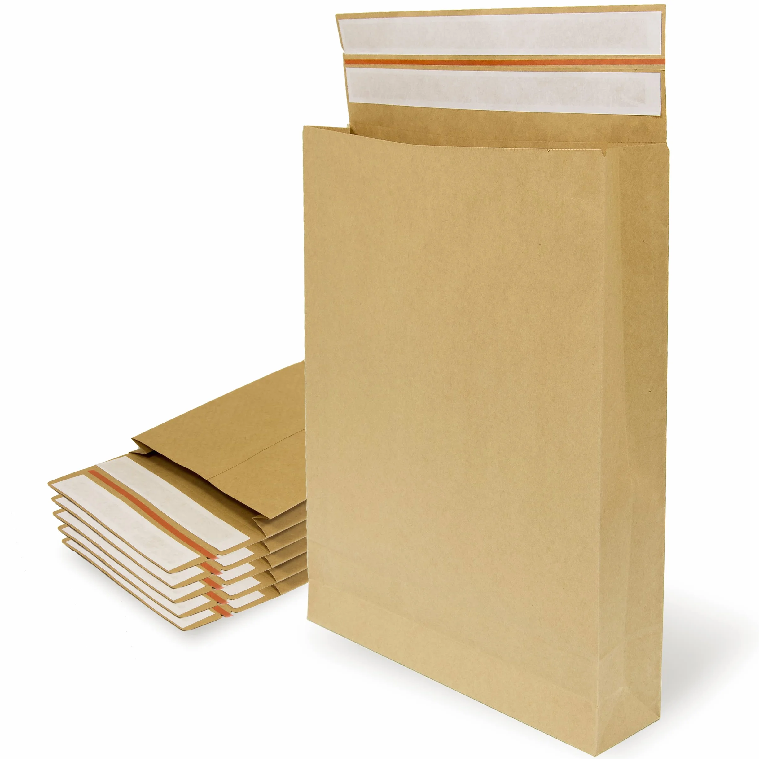 Buste in carta kraft con doppia striscia in silicone da 3 tasselli per spedizione e imballaggio. Sacchetti di carta per inviare vestiti, accessori, decorazioni o regali - Ofituria
