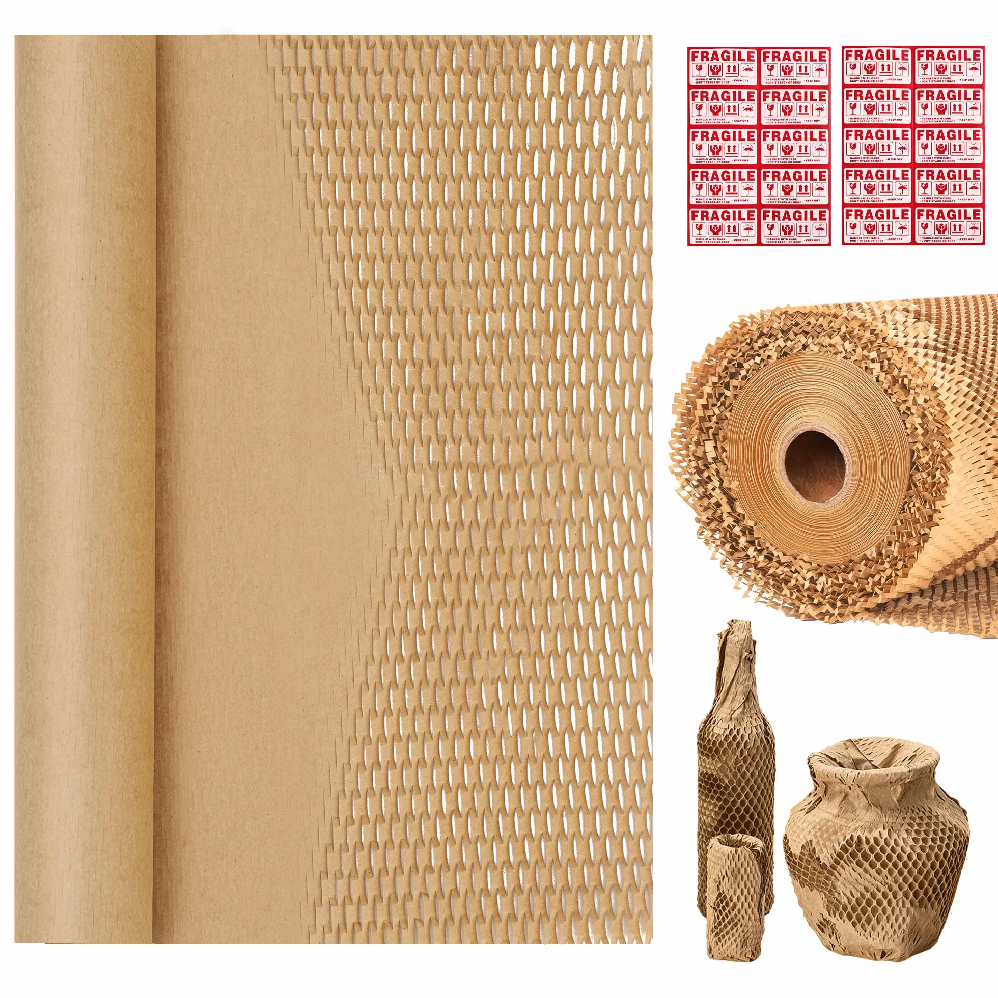 Tera Carta a nido d'ape Kraft 30 cm × 30 m 80 gsm 1,6× estensibile ecologica riciclabile biodegradabile