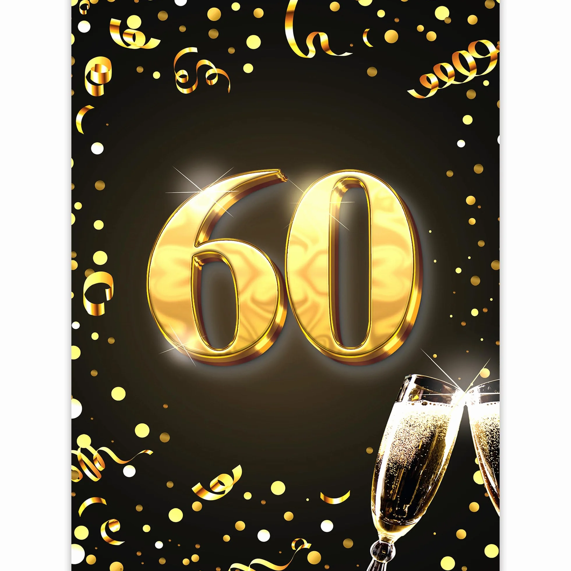 Biglietto di auguri XXL 60° compleanno formato A4 con busta oro
