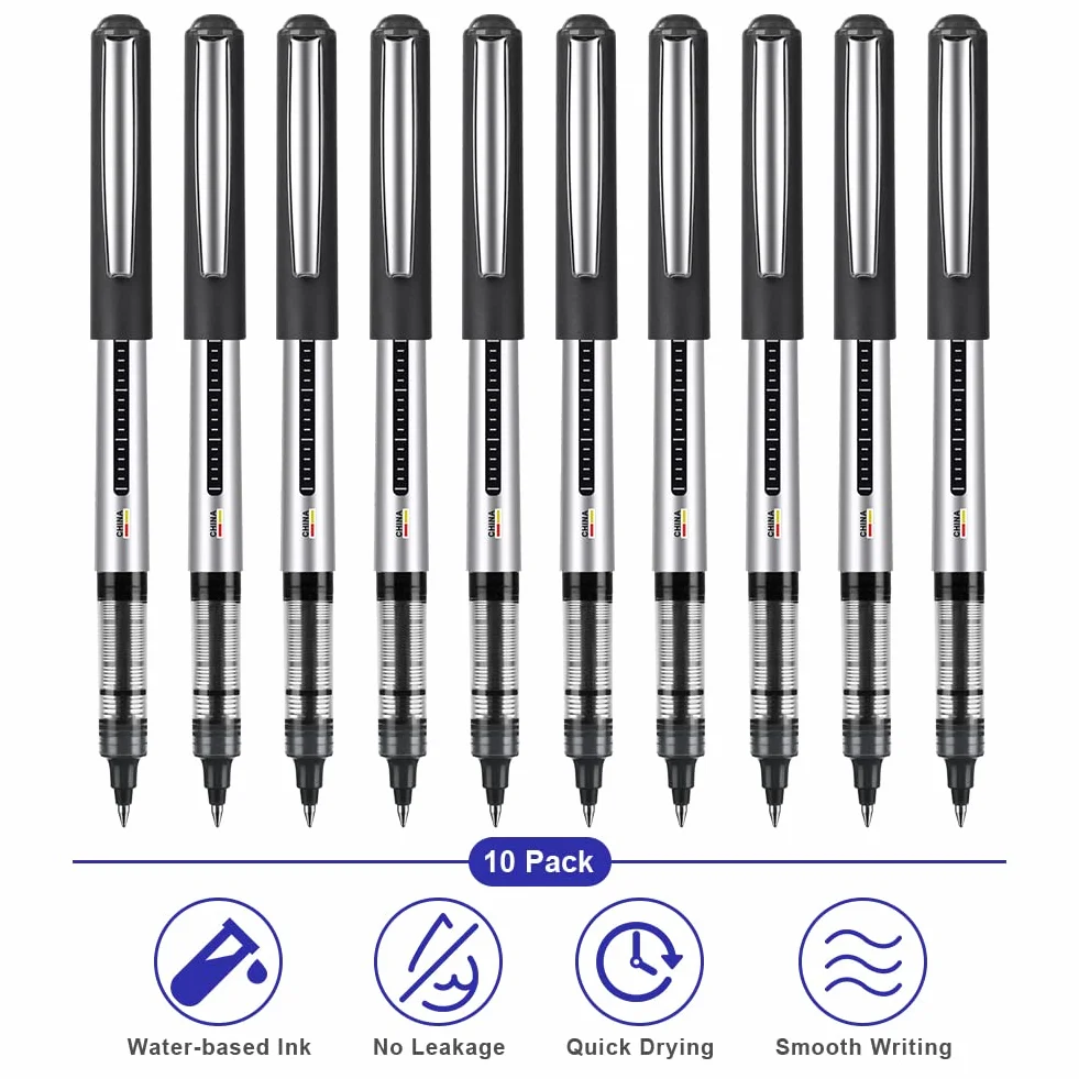OFFCUP Penne Gel 10Pcs Penna a Sfera 0.5MM Penna Roller a Inchiostro Liscio Asciugatura Rapida Punta Fine Forniture Cancelleria