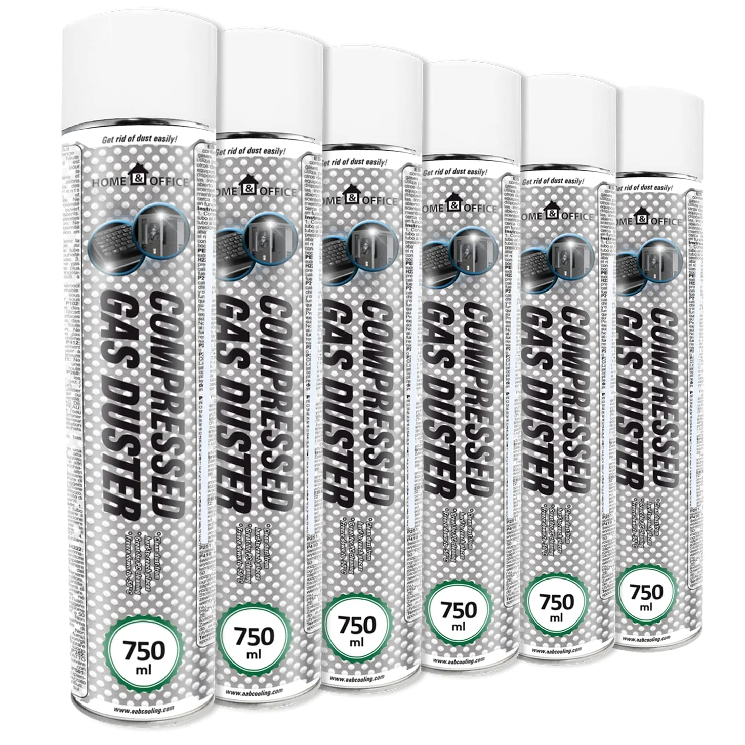 AABCOOLING 6x Bomboletta Aria Compressa Home&Office Compressed Gas Duster 750 ml -K2, Elettronica, Bombolette Spray, Spray Contatti, Aria Compressa Spray, Kit di pulizia, Foto e videocamere