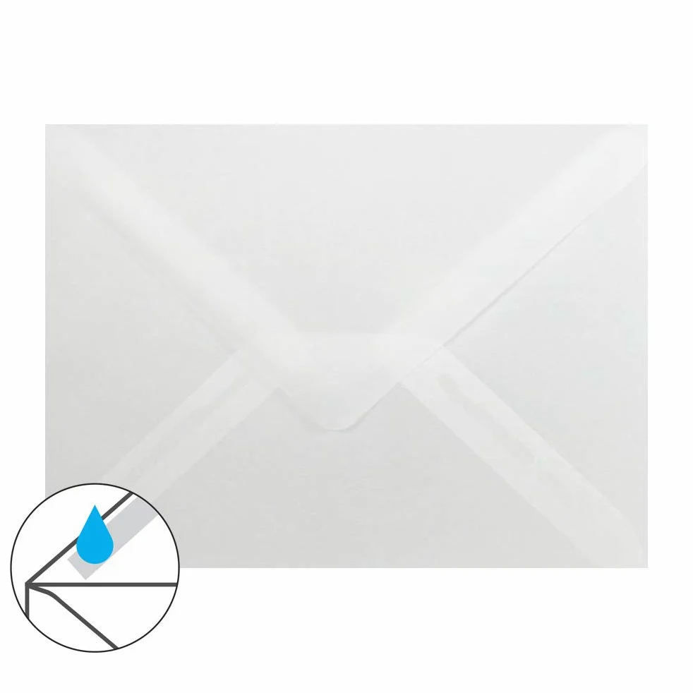 Buste da lettera DIN C6, 114 x 162 mm, con chiusura ad aletta umettabile, 120 g/m², con sorpresa, del marchio Paper24, 60 trasparente, 2000 pezzi