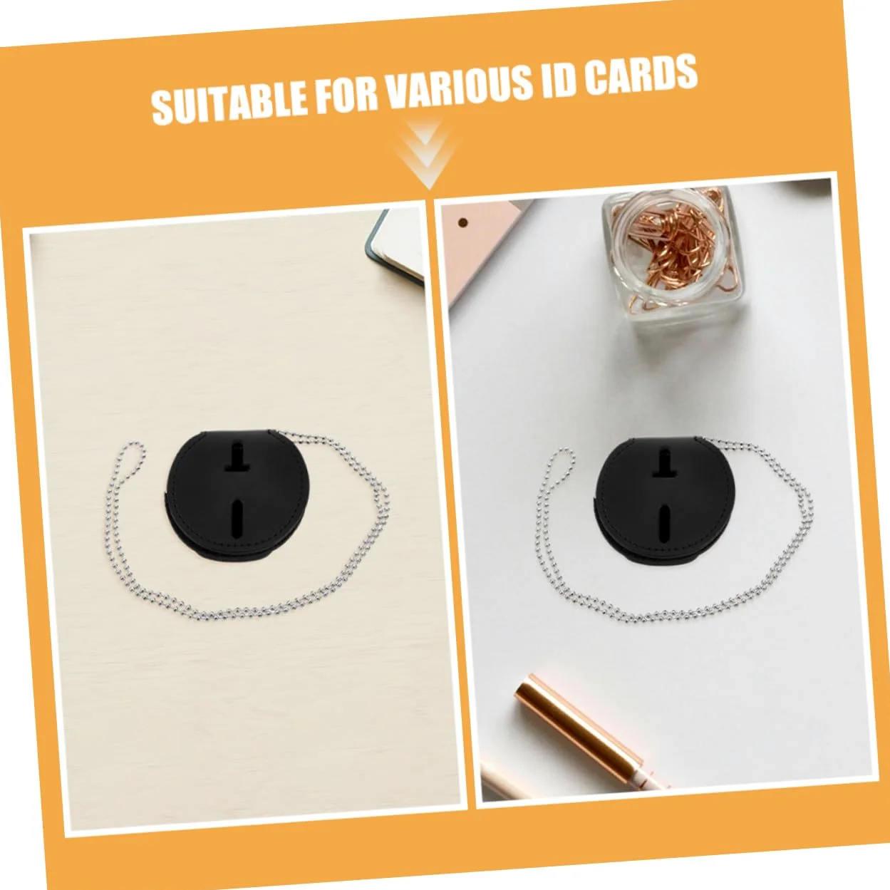 DOITOOL Porta Badge in Pu con Cordino da Collo e Clip 7 Pz, Porta Tessera Rigido per Eventi e Utilizzo Quotidiano
