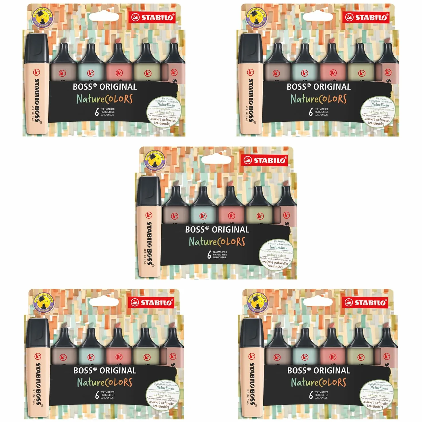 Stabilo Fluorescerende Markeerstift Set Stabilo Boss Nature Colors Multicolour (5 Stuks)