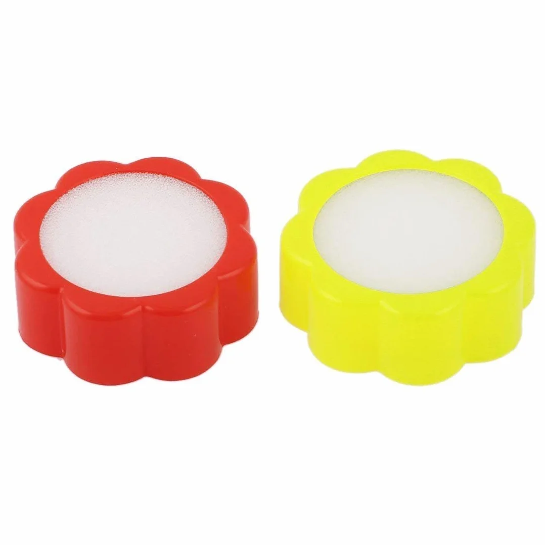 Spugna Forma Fiore per Contare Denaro Ufficio Banca 2 Pz Rosso+Giallo