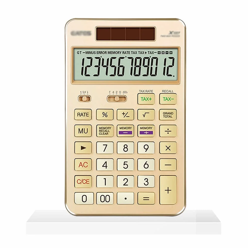 Calcolatrice da Ufficio, Calcolatrice da Tavolo, Calcolatrici da Tavolo con Funzioni Standard Display LCD a 12 Cifre Calcolatrice di Contabilità Finanziaria di Base ad Energia Solare (Color : Pink, Si