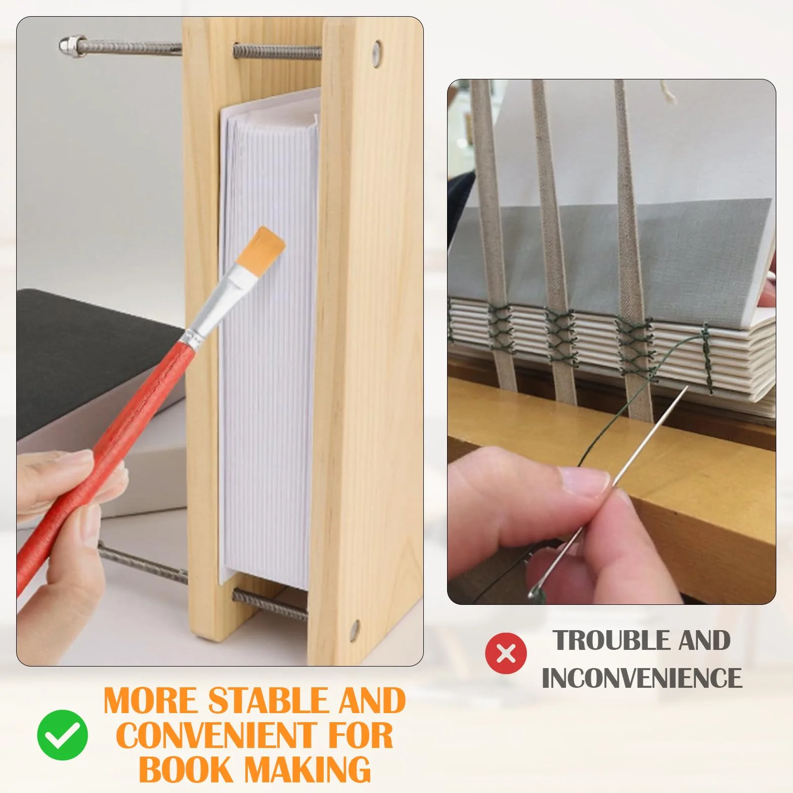 Pressa Per Libri In Legno, 30x20cm Strumento Di Rilegatura Manuale Multifunzionale Resistente Accessori Forniture Per Rilegatura Per Casa Scuola Ufficio Fai Da Te