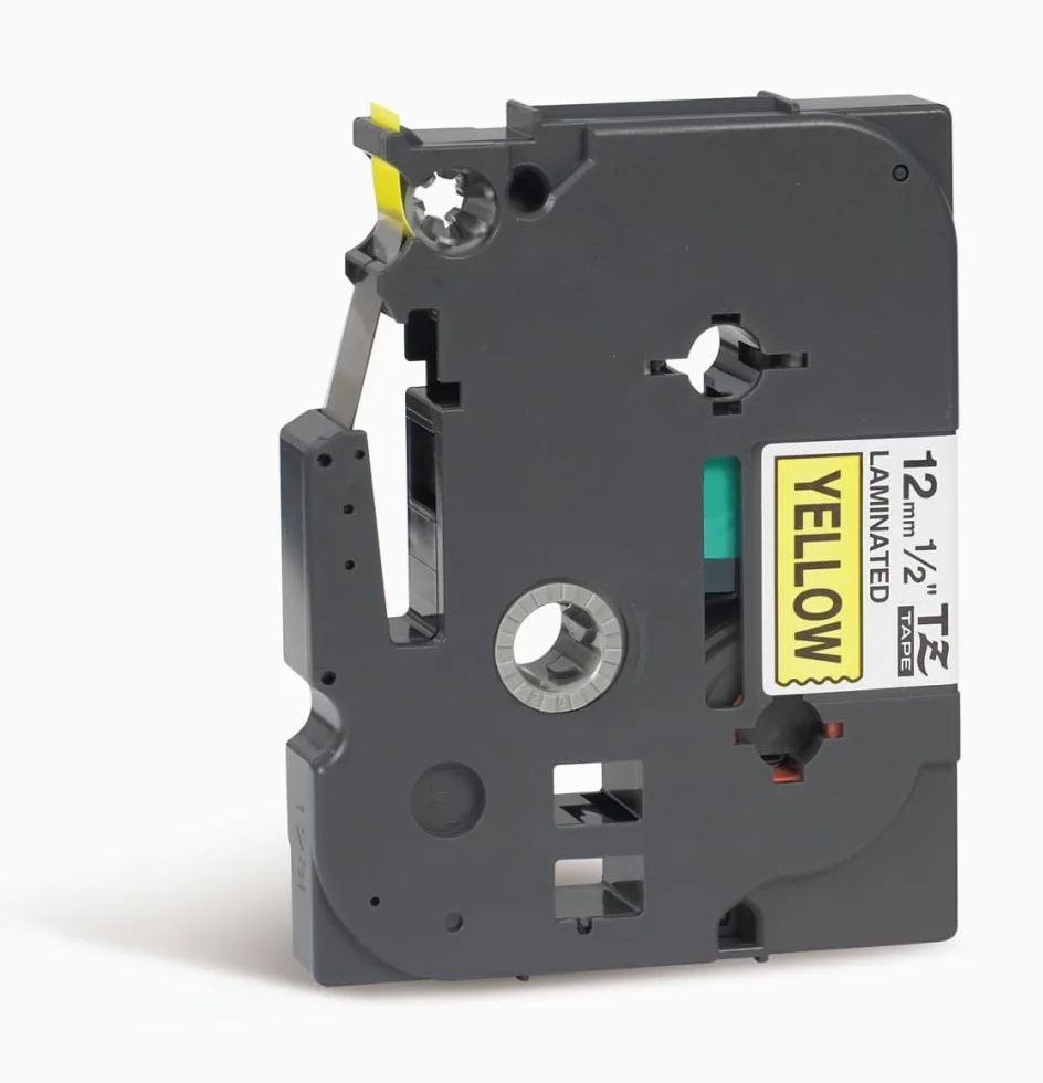 Brother PT-H110 Etichettatrice Palmare per Casa e Ufficio, fino a 12 mm + Nastro Laminato TZE631, 12 mm, Nero su Giallo