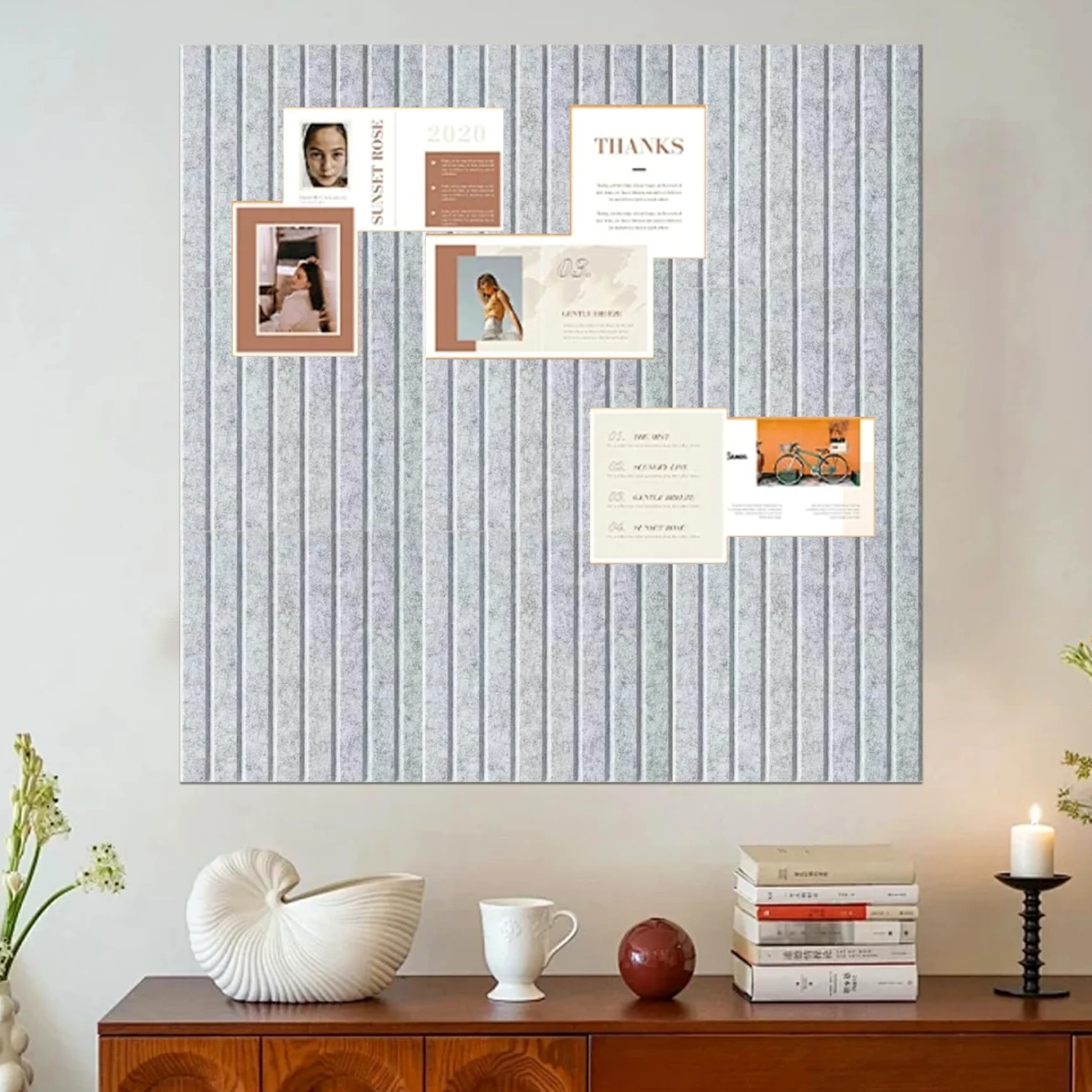 Bacheca in sughero per pareti 12x12 pollici Bacheca in feltro 12 pezzi per la cucina di casa, scuola, ufficio, parete, decorativa fai da te, grigio chiaro, sughero per paret