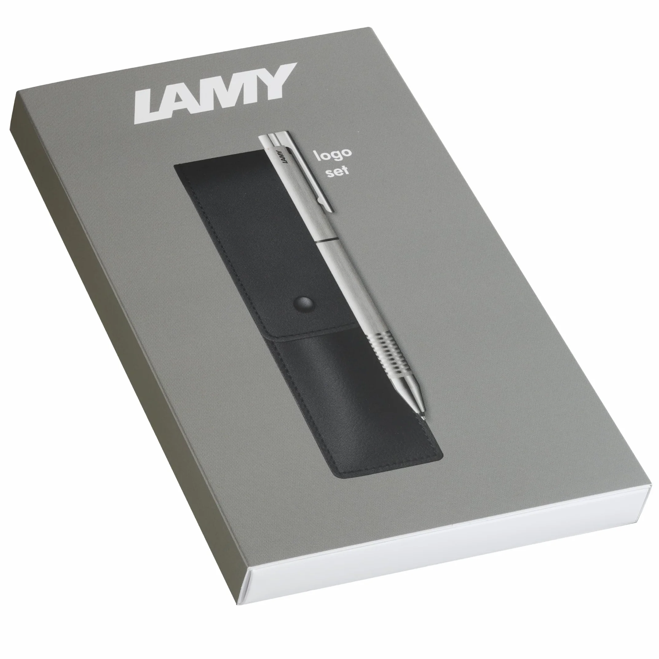 Lamy Logo Twin, penna multifunzione con custodia in pelle, set portamine e penna a sfera in uno, con mina M 21, colore nero e mina fine M 41 (0,5 mm)