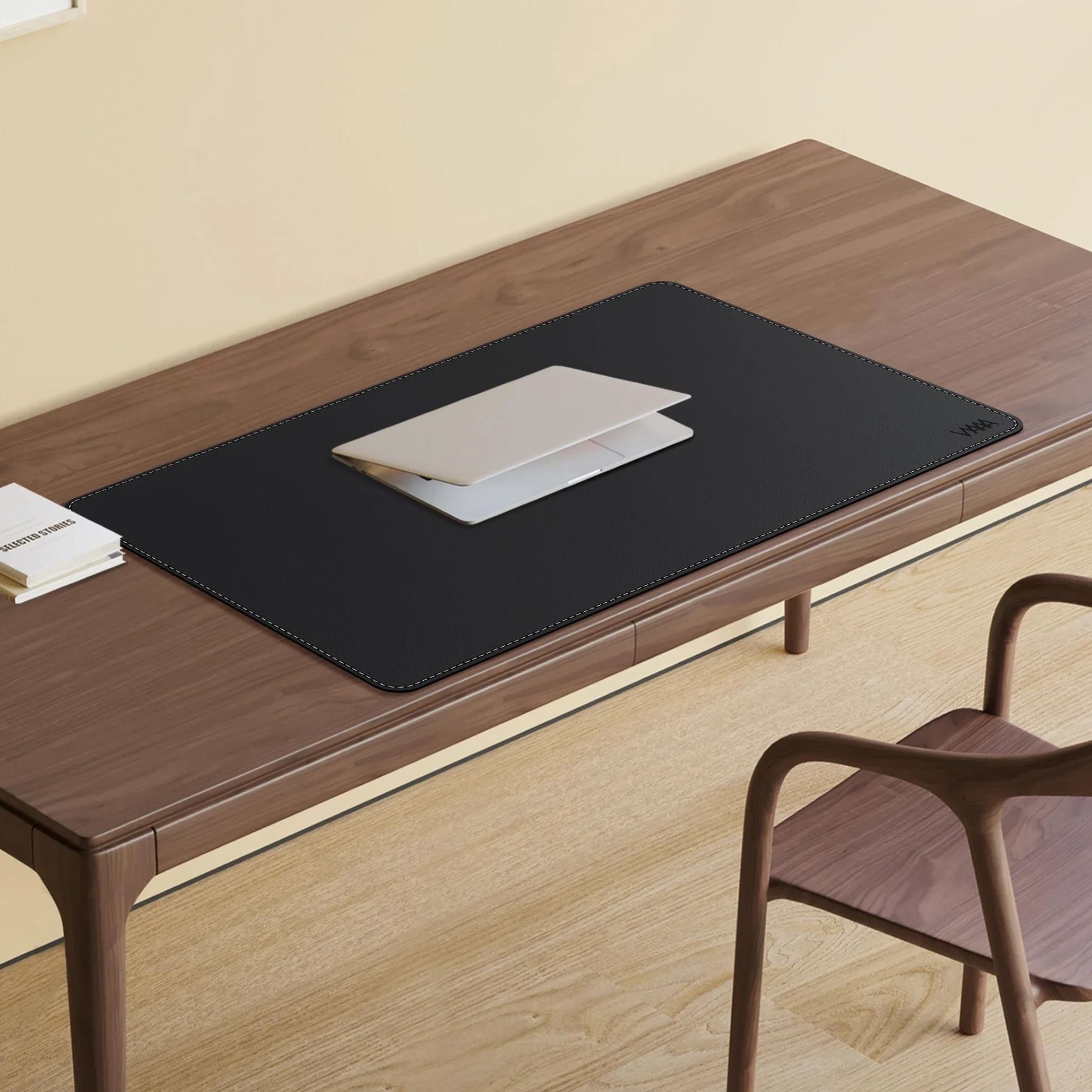 Tappetino da scrivania in sughero e pelle PU 90 x 50 cm per computer e mouse da gioco nero