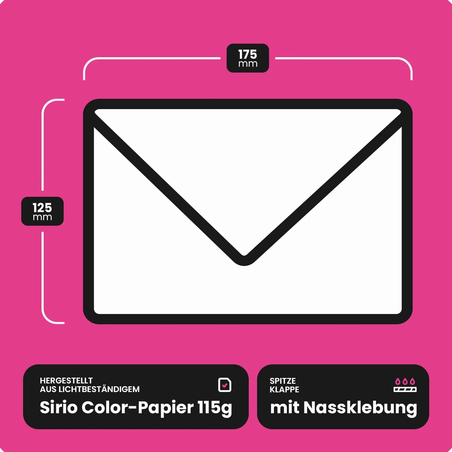 Buste da lettera colorate rosa pallido formato B6 12,5 x 17,5 cm 115g Sirio Color Nude eleganti per inviti