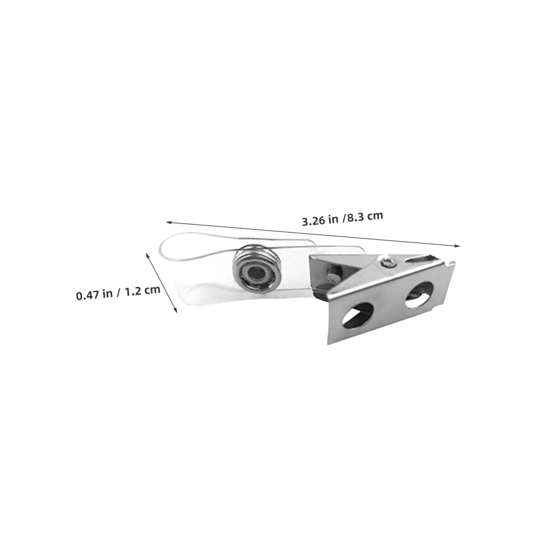 Angoily 250pezzi Porta Tessera Badge Doppio Foro con Laccetti in Pvc Trasparente Clip per Badge Identificativi Compatibili con Vari Cordini Resistente Agli Strappi e Strutturato in Metallo