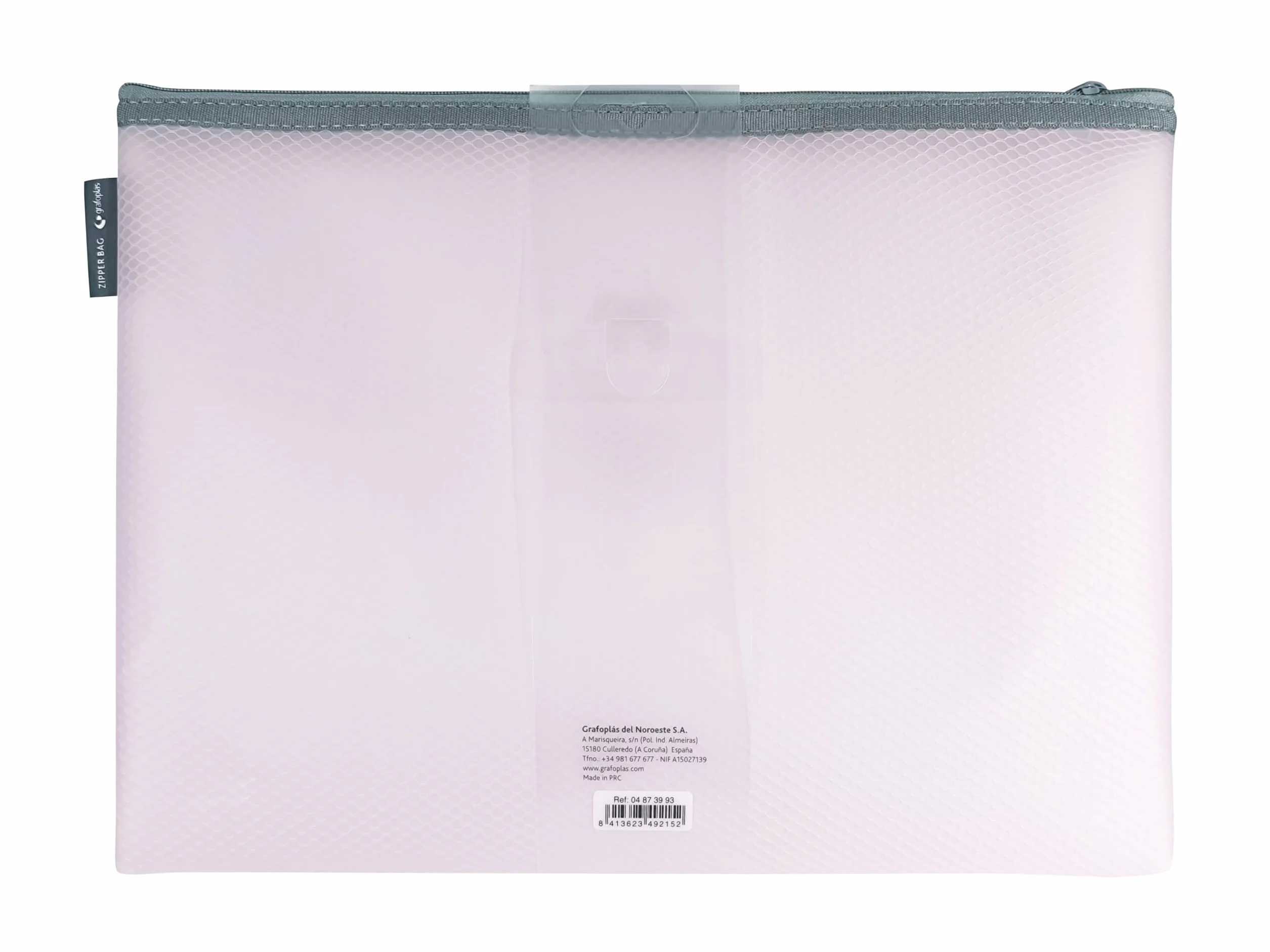 Borsa con cerniera EVA Soft A4 rosa pastello, tocco morbido, in gomma EVA trasparente per documenti, cellulari, tablet