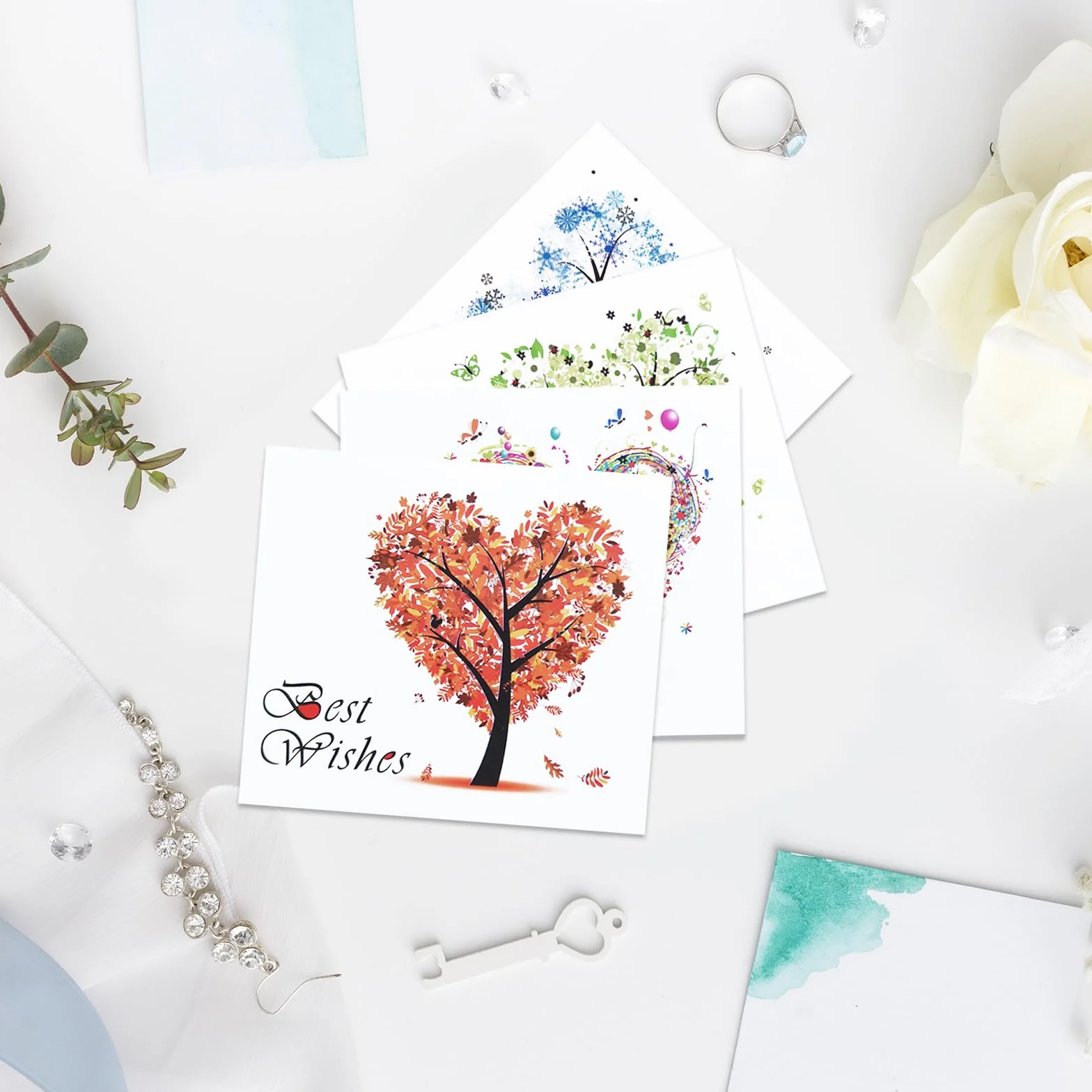 Biglietti Auguri Divertente 40 Pezzi Carte Regalo Buona Fortuna per Nuovo Lavoro Anniversario Matrimonio