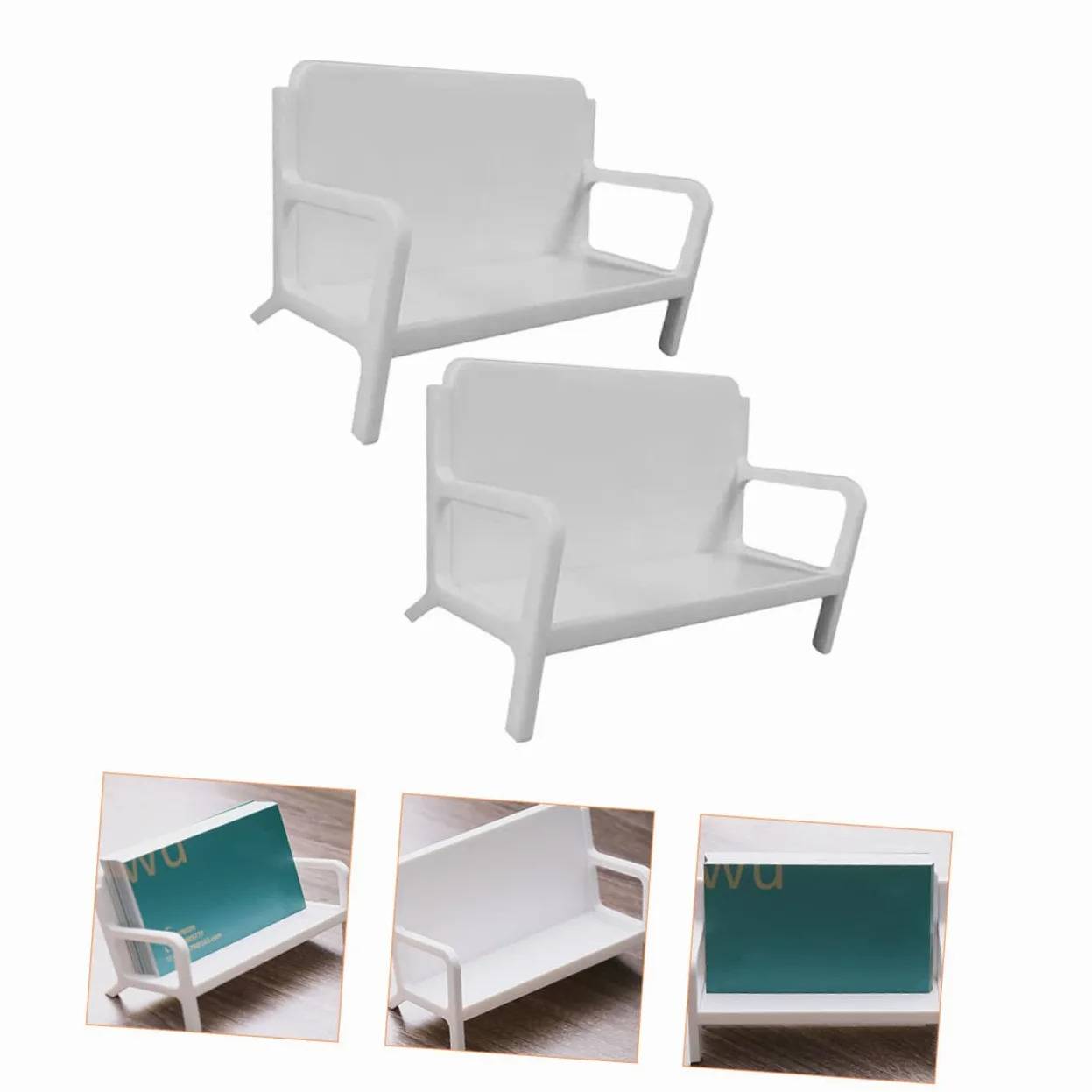 Tofficu 3 Set Di Eleganti Porta Biglietti Da Visita in Materiale Abs Espositore Per Biglietti Da Visita Per Scrivania Porta Biglietti Da Visita Multipli Organizer Per Ufficio 2 Pezzi * 3