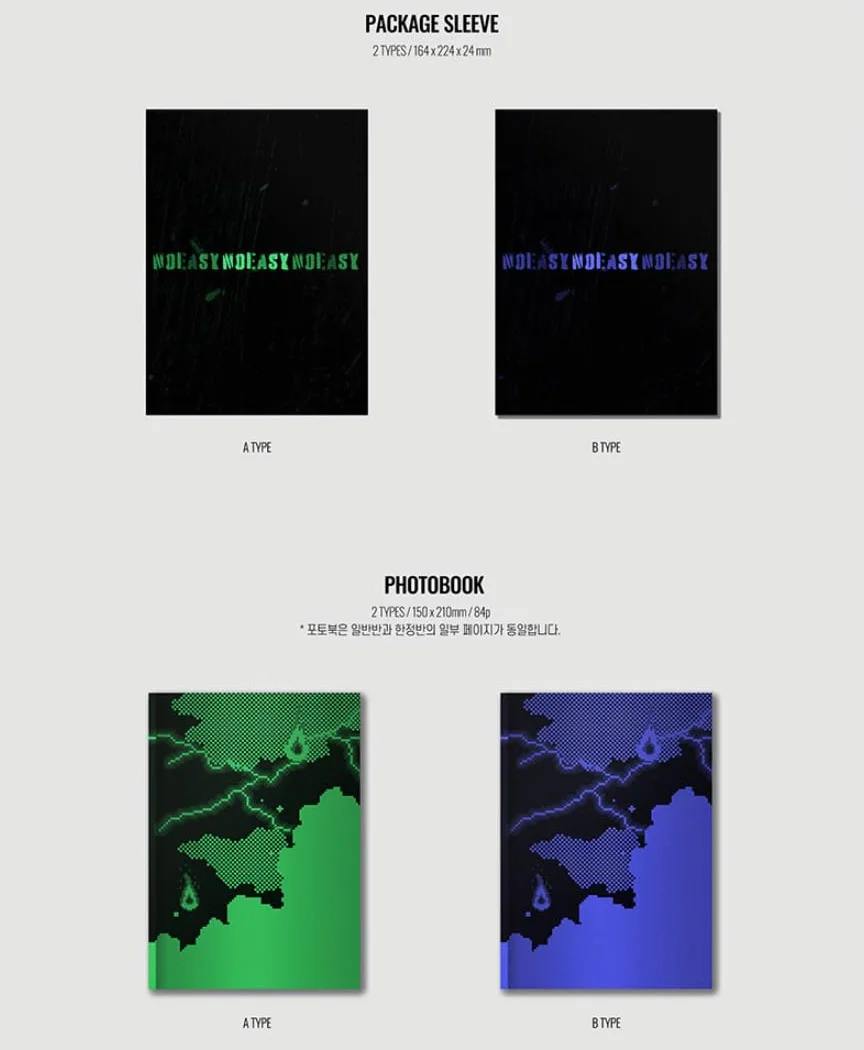 STRAYKIDS SKZ - NOEASY [A Type] 2nd Album CD+Photocards+Unit Folded Poster+Double Sided Photocard+Photobook+Sticker+Lyrics Book+[Extra 4 Photocards+1 Double-Sided Photocard+Pocket Mirror]