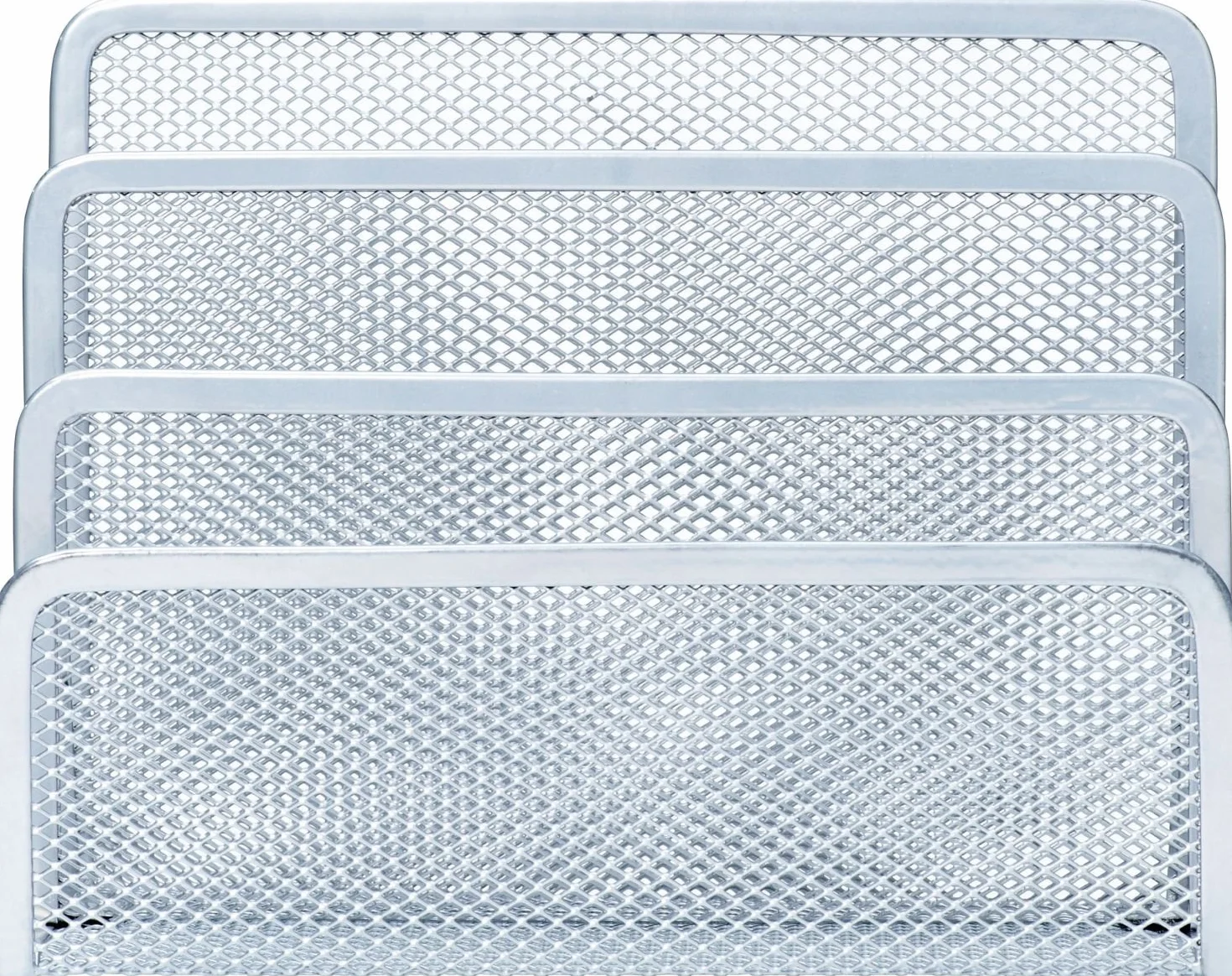Porta-lettere a 3 scomparti in metallo 140 x 70 x 97 mm argento