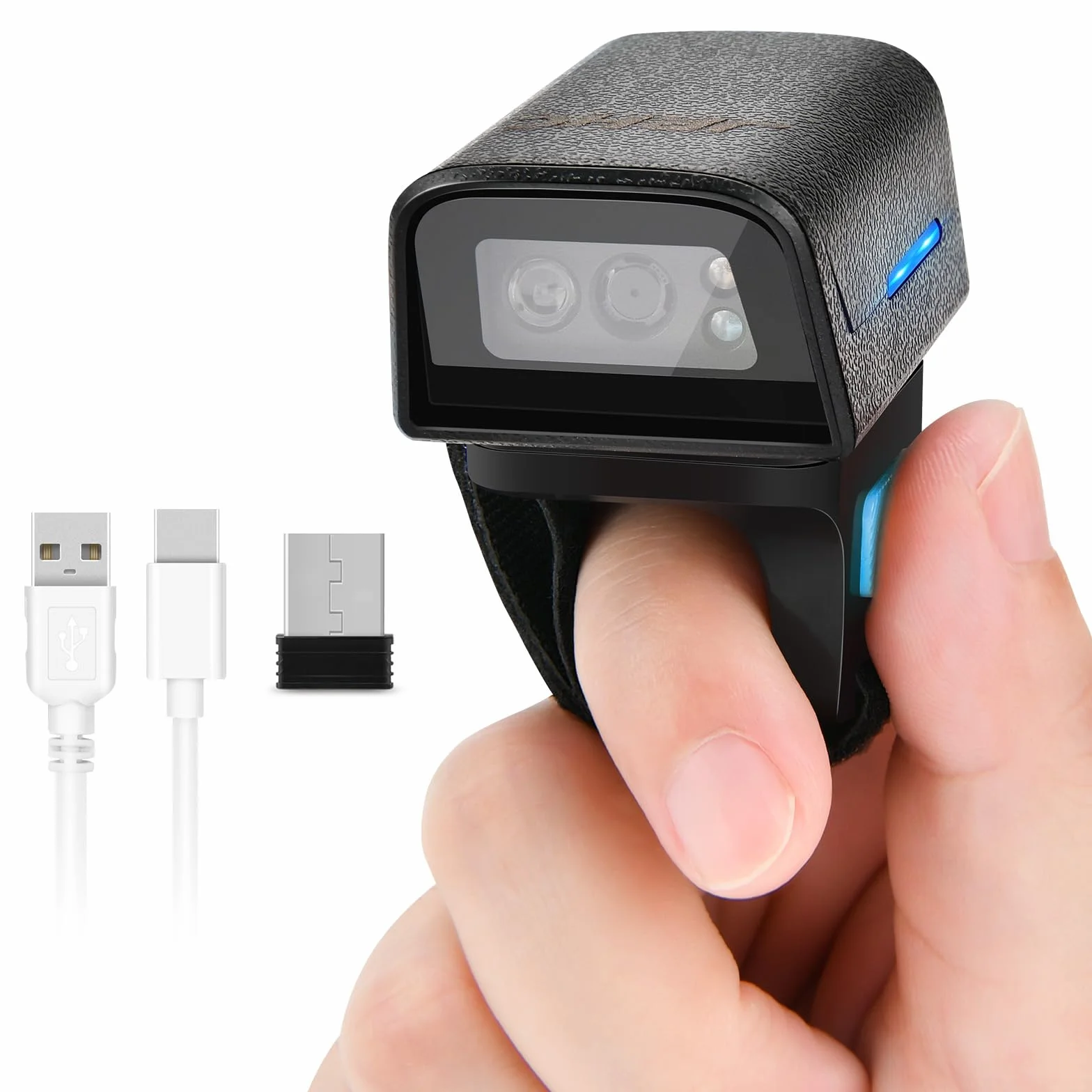 Lettore di codici a barre portatile Bluetooth 1D 2D, lettore di codici a barre portatile con connessione wireless e USB a 2,4 GHz