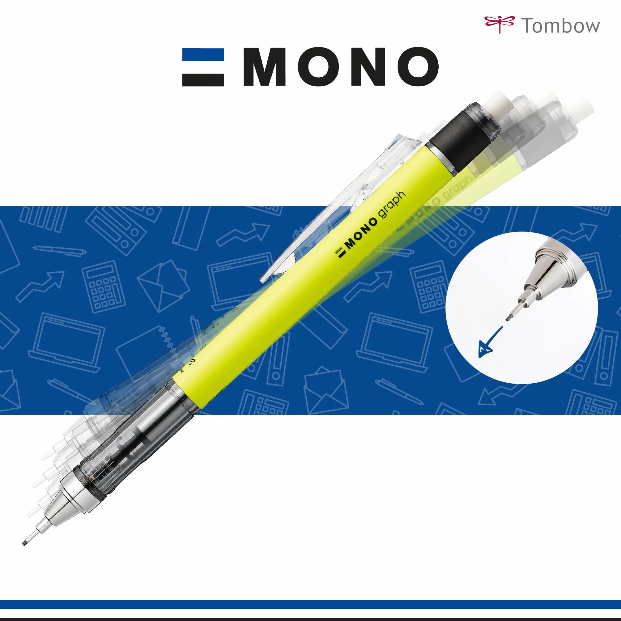 Tombow Mono Graph Matita meccanica 0,7 mm Giallo neon