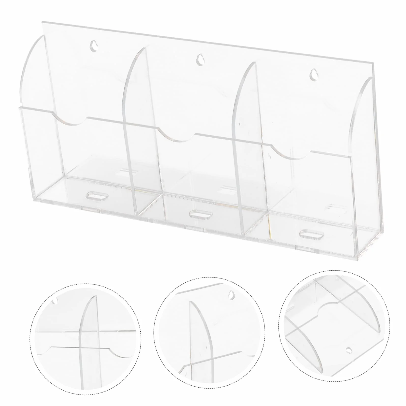 MAGICLULU 4 Pz Supporto di ricarica per smartphone da parete in acrilico a 3 slot custodia per telefono impermeabile magnetico presa wall organizer portatelecomando rack porta telecomando