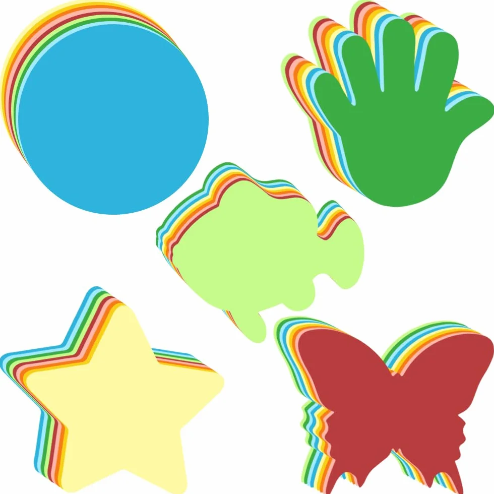 AFUNTA 135 pezzi carta multicolore tagliata forma farfalla stella impronta pesce decorazione fai da te adesivi parete