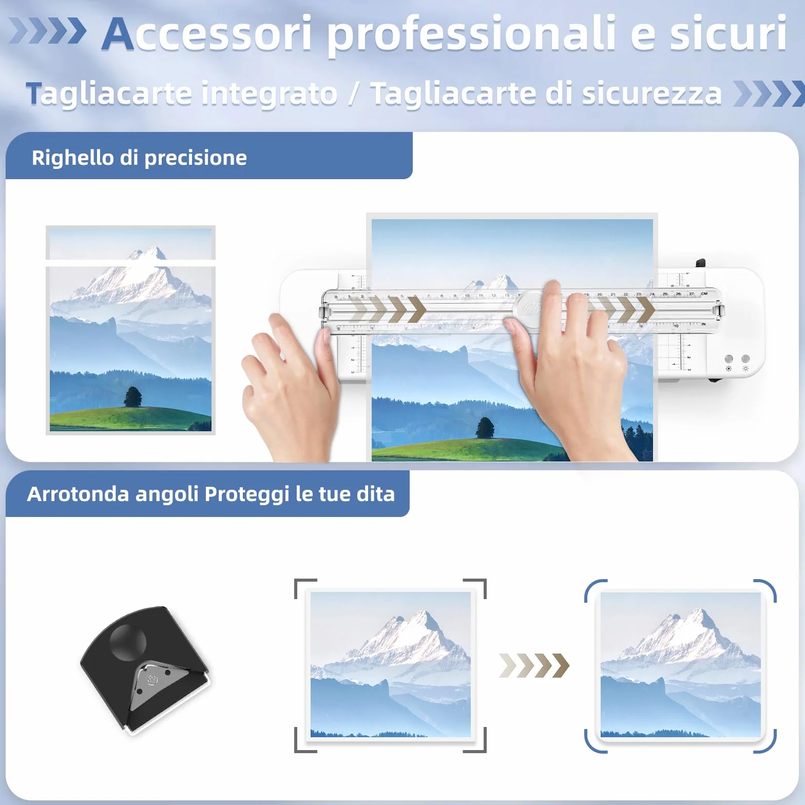 Plastificatrice A3,30 buste di plastificazione,Adatto per A3/A4/A5/A6,A3 Plastificatrici con taglierina di carta e angolo rotondo,Set Plastificatrice a caldo e freddo per ufficio,casa,scuola