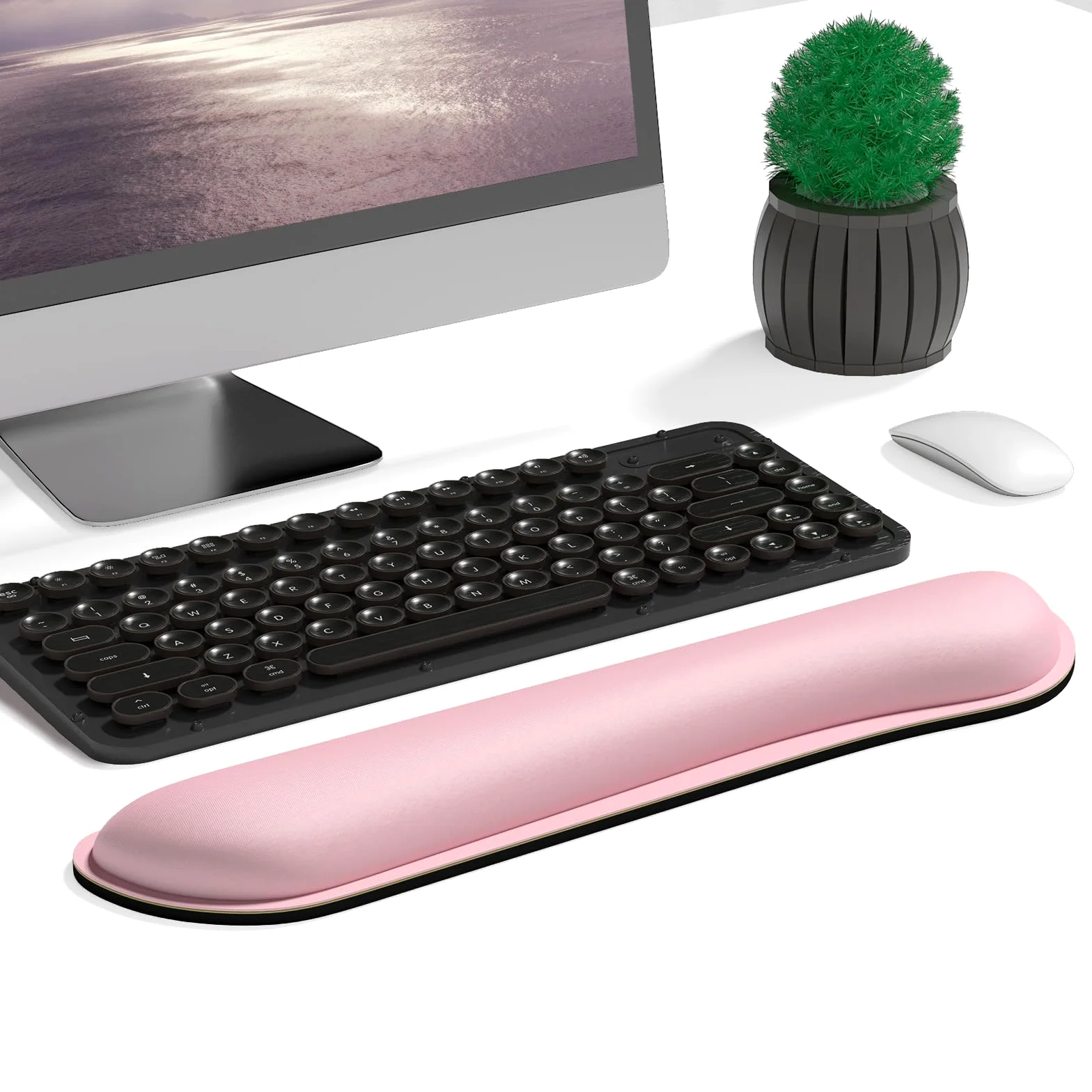 Dapesuom Ingrandisci il poggiapolsi per tastiera, simpatico cuscino da polso in memory foam per computer, tappetino da scrivania per computer, sollievo dal dolore, poggia mouse ergonomico con base