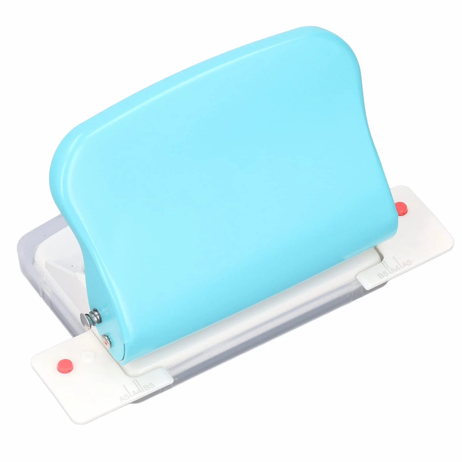 Rilegatrice Portatile a Spirale per A4 A5, Capacità 10 Fogli, Distanza Fori 9,5 mm, Azzurro Metallo