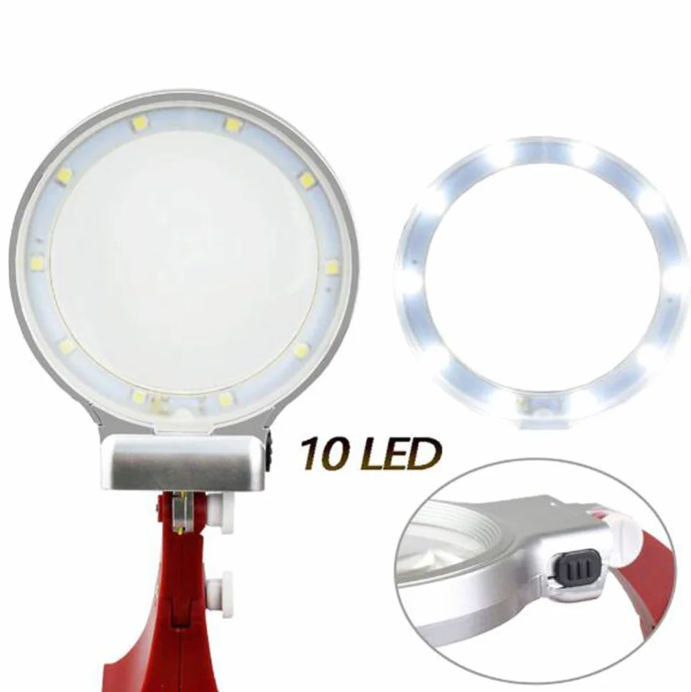 Lenti di ingrandimento, Lente di ingrandimento, Lampada di ingrandimento a LED 3X 4.5X con Clip alimentata Tramite USB, Lente di ingrandimento in Vetro Ottico/Bianca. Il Nuovo Prog