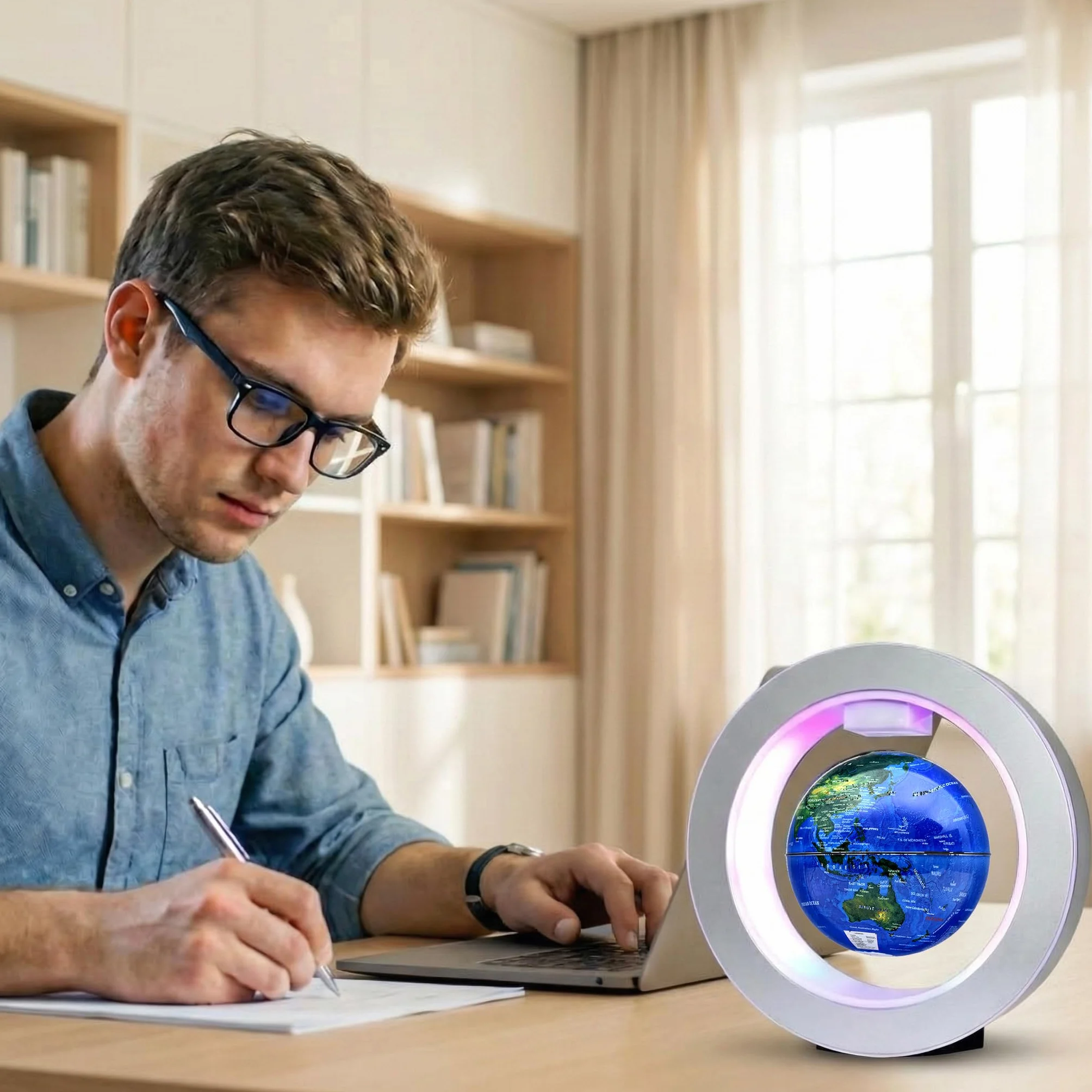 Globo Fluttuante a Levitazione Magnetica 4" con Costellazioni LED, Rotante per Bambini, Decorazione da Scrivania e Idea Regalo Unica per Uomini o Gadget Tech di Compleanno per Ragazzi Adolescenti