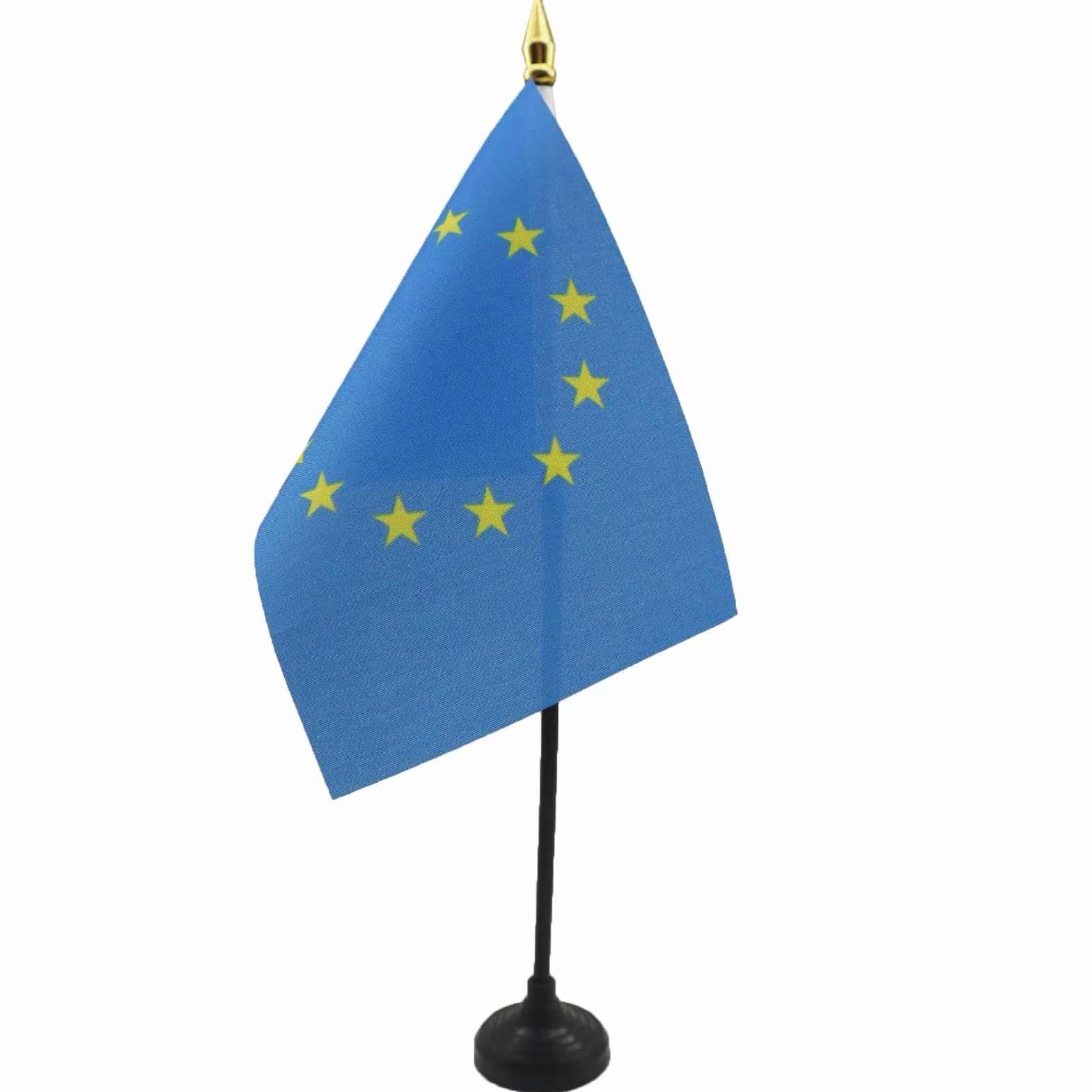 AZ FLAG Bandiera da Tavolo Europa 15x10cm Punta Dorata - Piccola BANDIERINA Unione Europea UE 10 x 15 cm