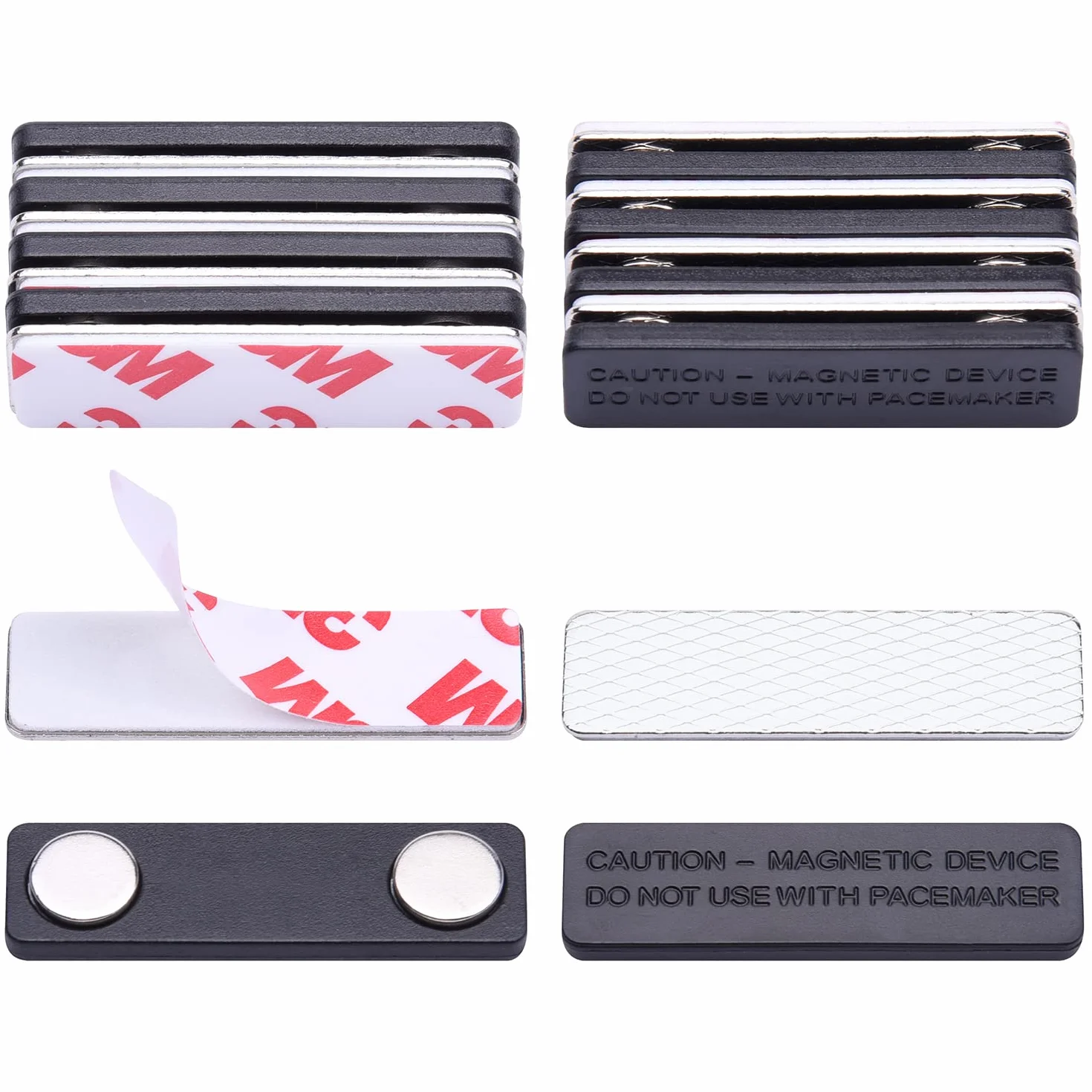 Wisdompro Set di 10 targhette magnetiche badge porta pass nero