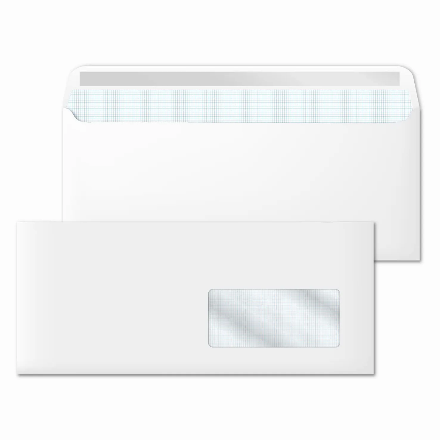 Sobres de Papel, Sobre Blanco Americano con Ventana Derecha, Medida 225 x 115 mm, Sobres Papel Blancos para Cartas y Documentos, Sobres 90 g/m² con Cierre Autoadhesivo · m-office (500 uds)