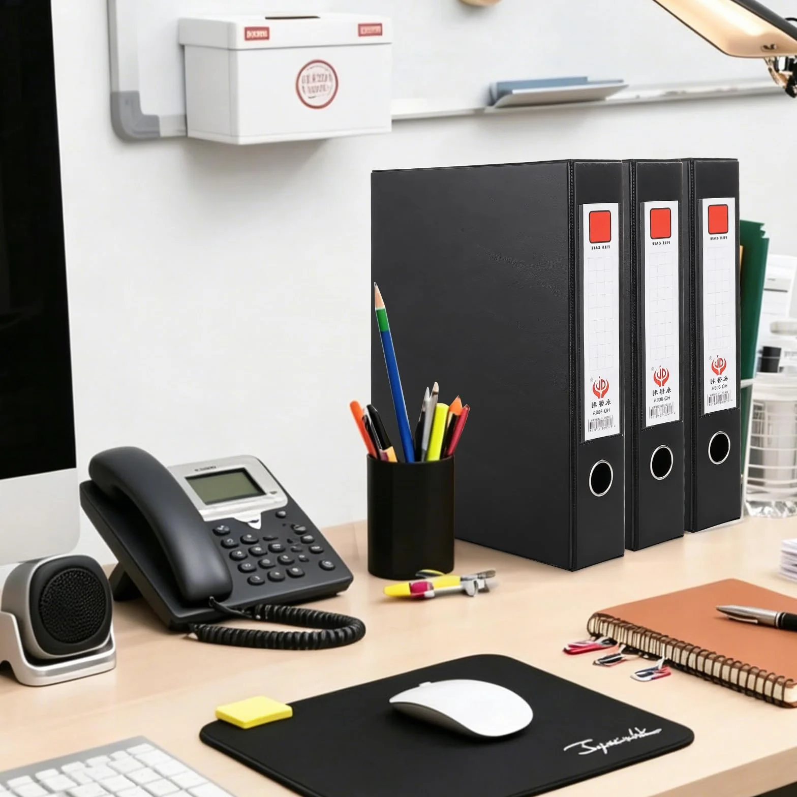 3PCS Black Box File A4, 328x245x68mm Dorso Magnetico Archivio Scatole | Scatole portadocumenti con coperchio e clip interna per documenti