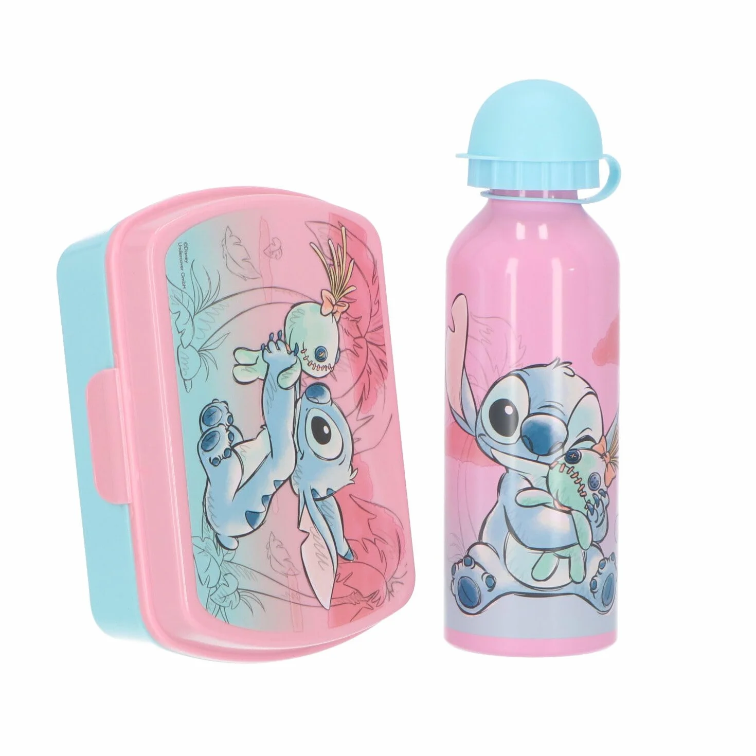 Disney Set per Il Pane – Contenitore per Il Pranzo e Bottiglia 400 ml, Stitch
