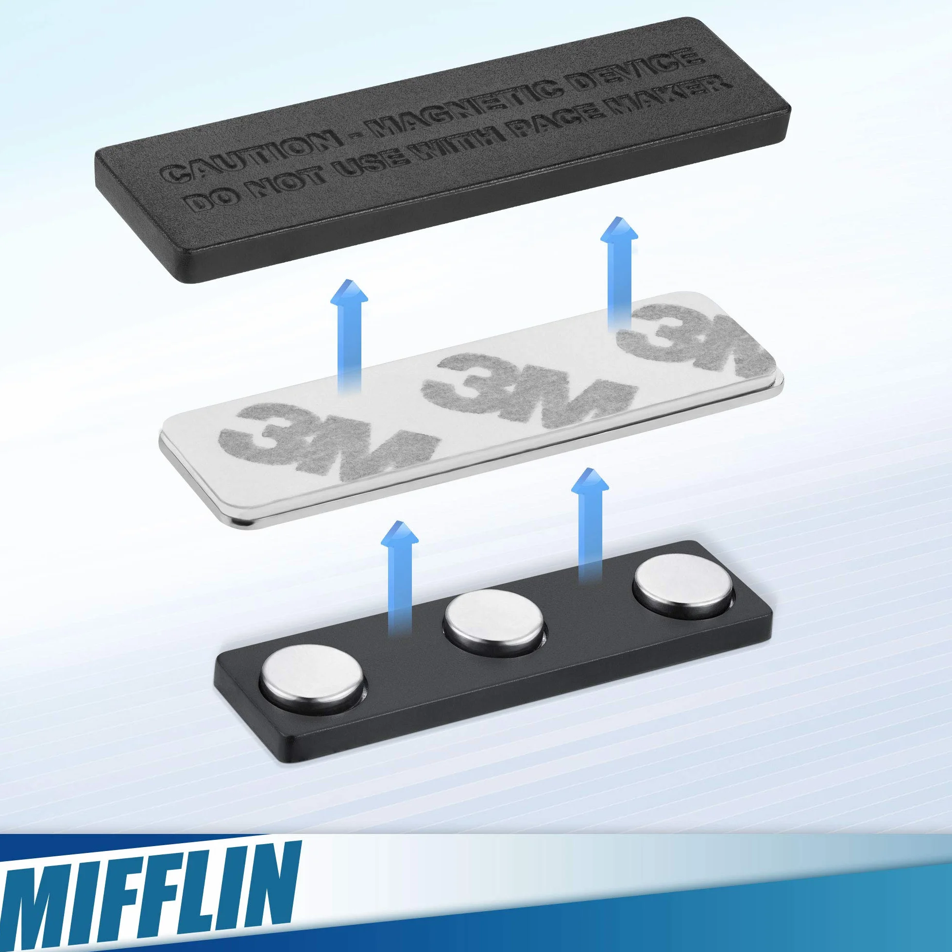 Magneti per targhette identificative Mifflin 10 badge 44,5 x 12,7 mm neodimio extra forti
