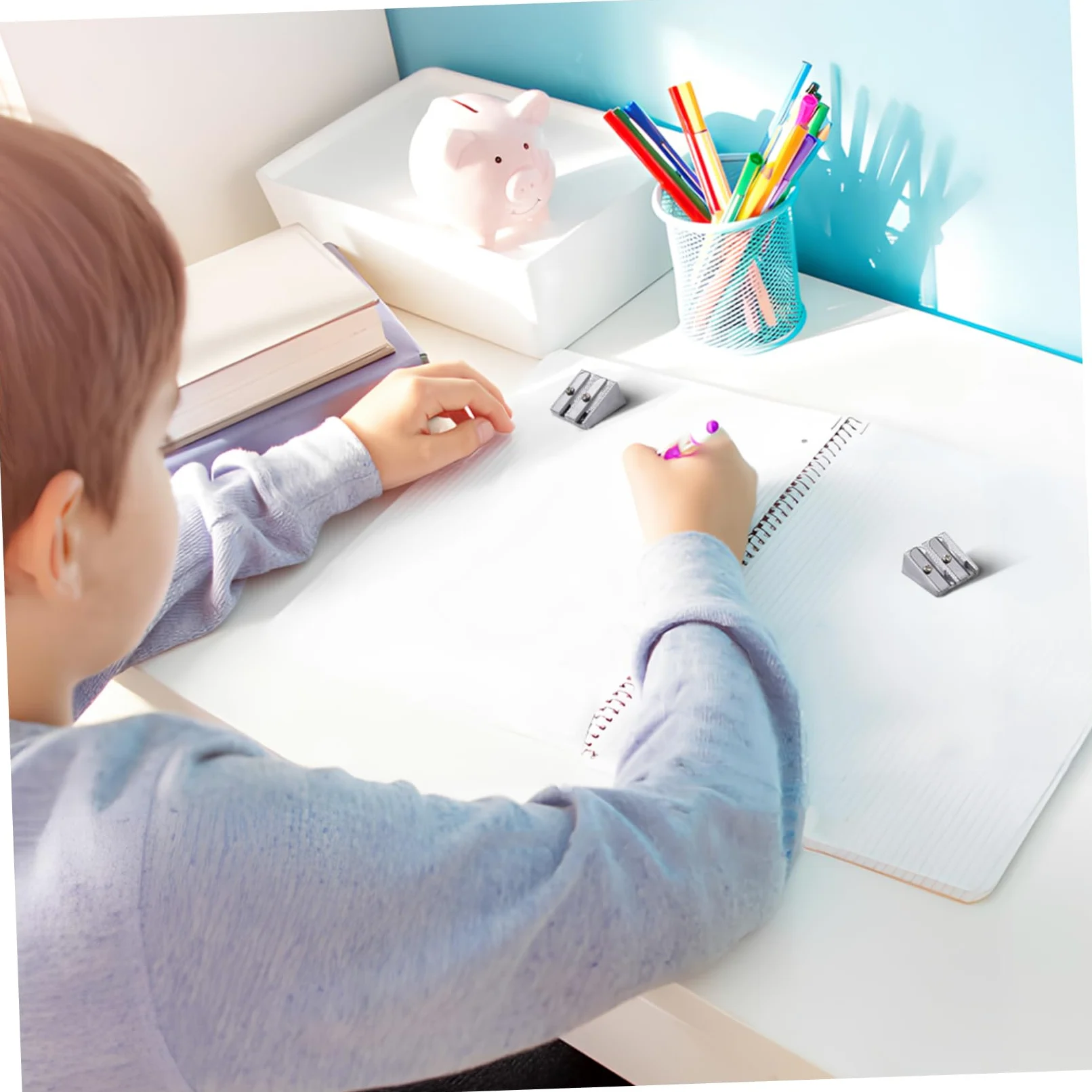 TEHAUX 80pezzi Temperamatite Doppi Accessorio Per Cancelleria Per e Scuola Compatte