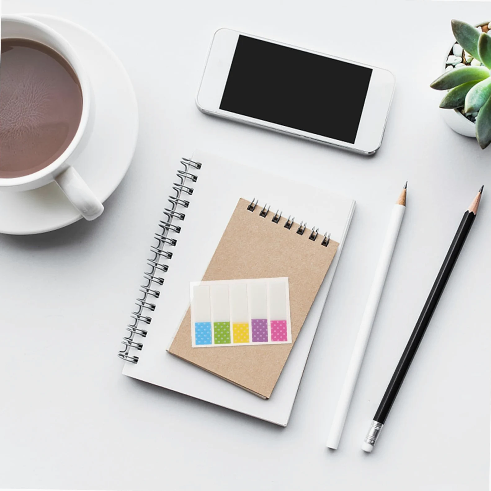 HOMSFOU 4 Set Blocchetti Adesivi Colorati Per Marker Adesivi Per Libri E Ufficio Leggeri E Pratici Per Studenti E Organizzazione Pagine 6 Confezioni*4