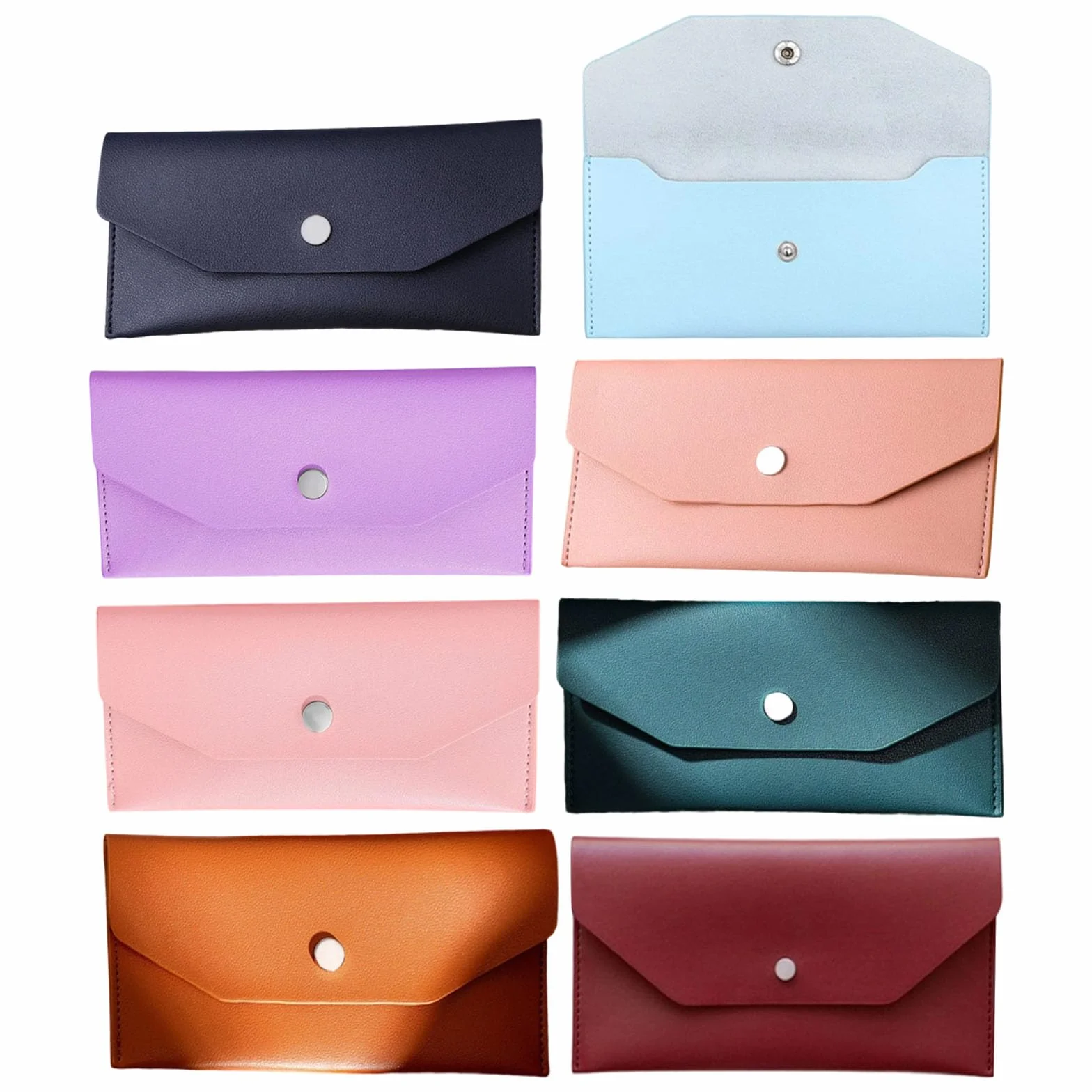 Organizer per biglietti da visita in pelle viola 17x9 cm Busta per contanti