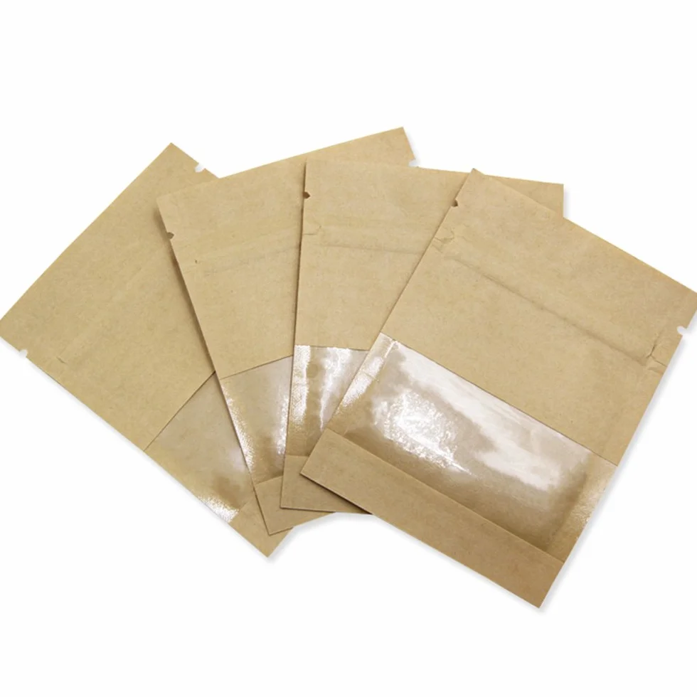 Kraft Papier Buste a Seme Richiudibili Finestra Trasparente 7x9cm 100 szt.